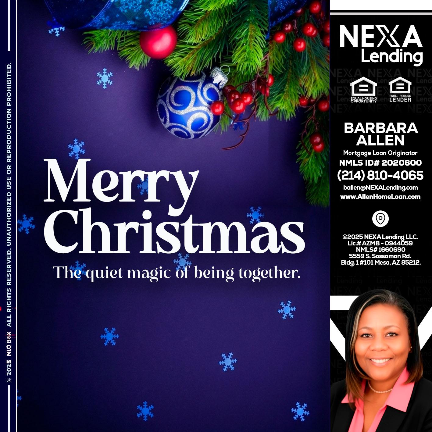 merry christmas - Barbara Allen -Mortgage Consultant