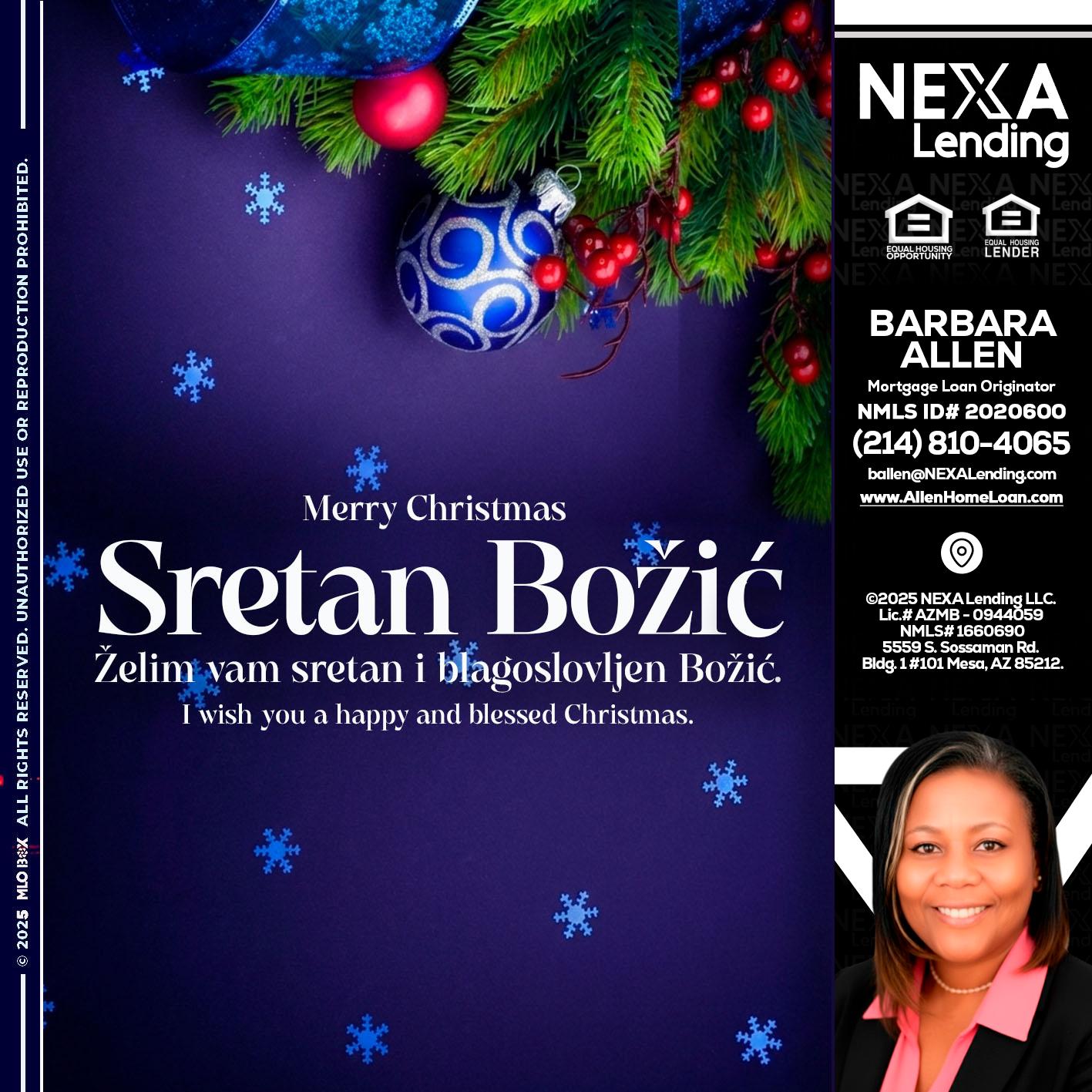 Sretan Božić - Barbara Allen -Mortgage Consultant