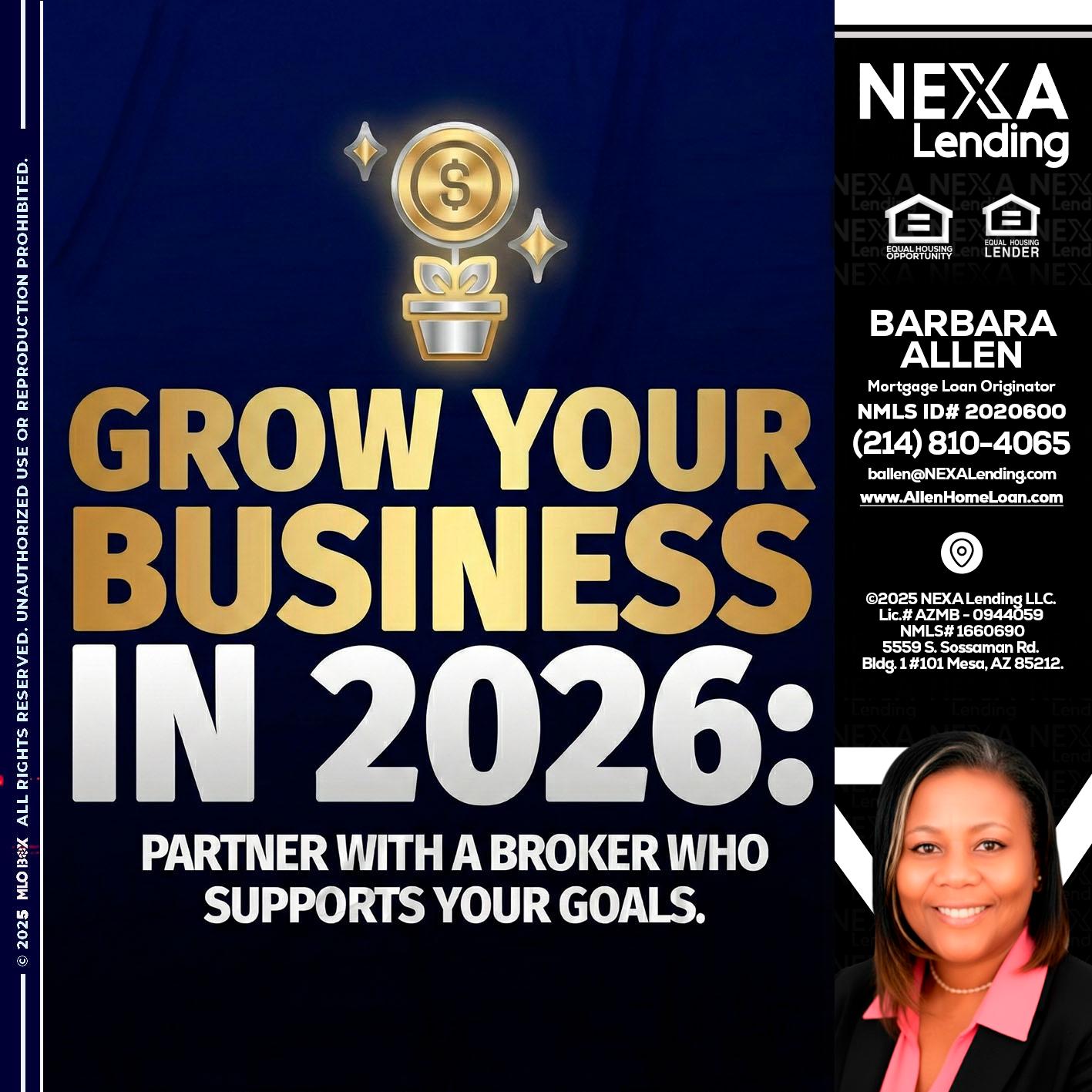 GROW YOUR BUSINESS - Barbara Allen -Mortgage Consultant
