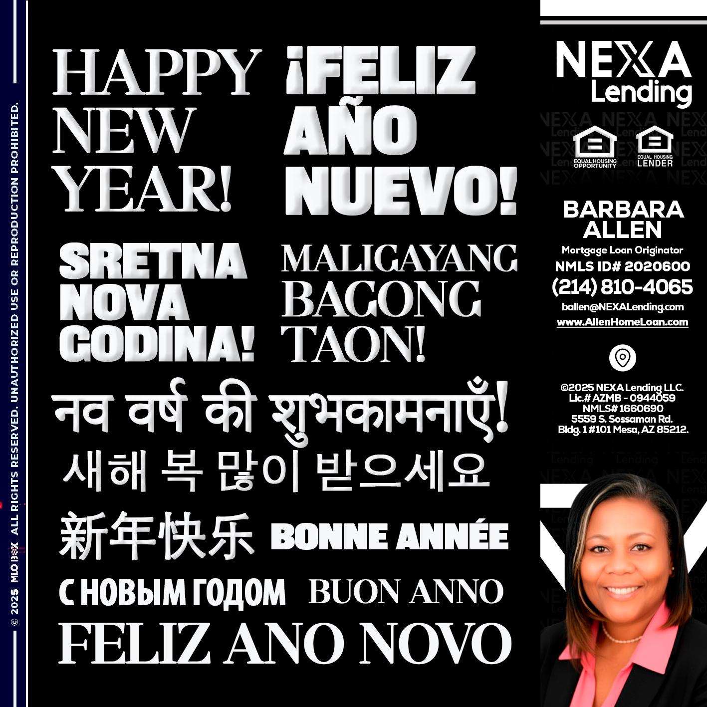 HAPPY NEW YEAR - Barbara Allen -Mortgage Consultant