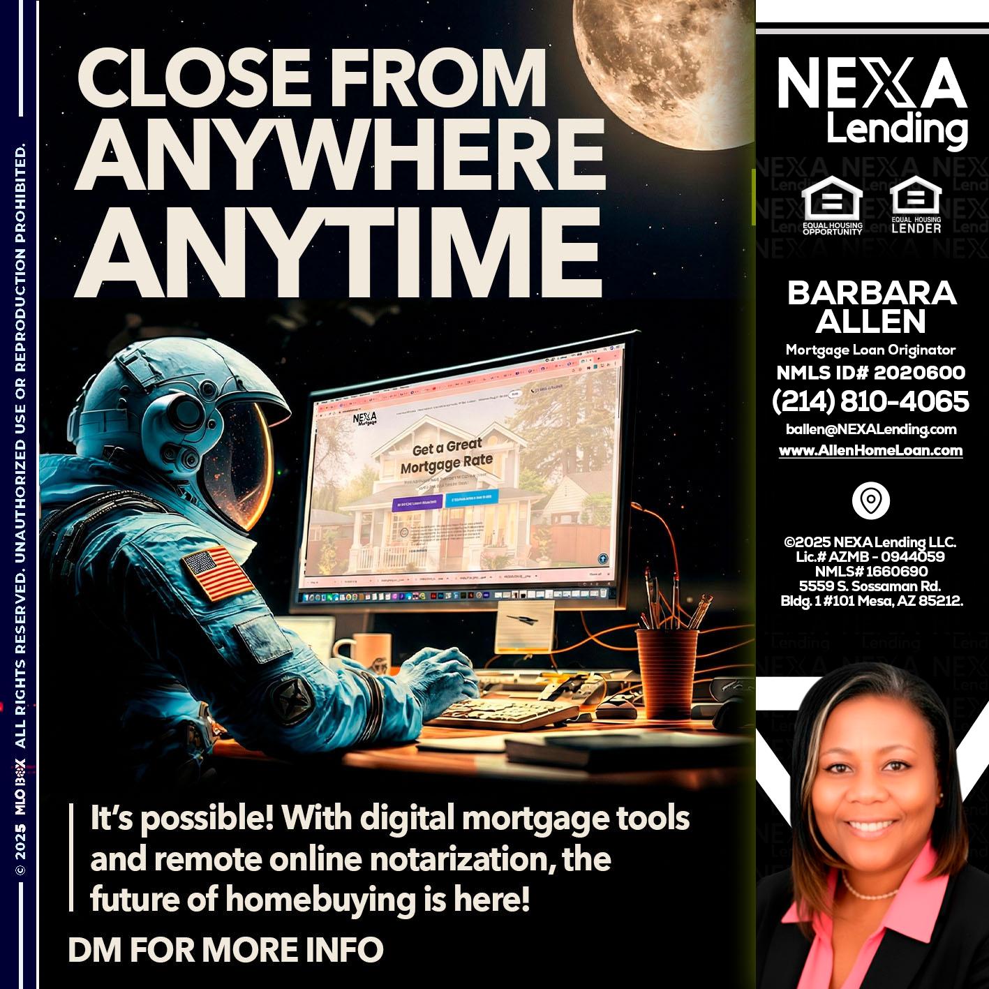 close from - Barbara Allen -Mortgage Consultant