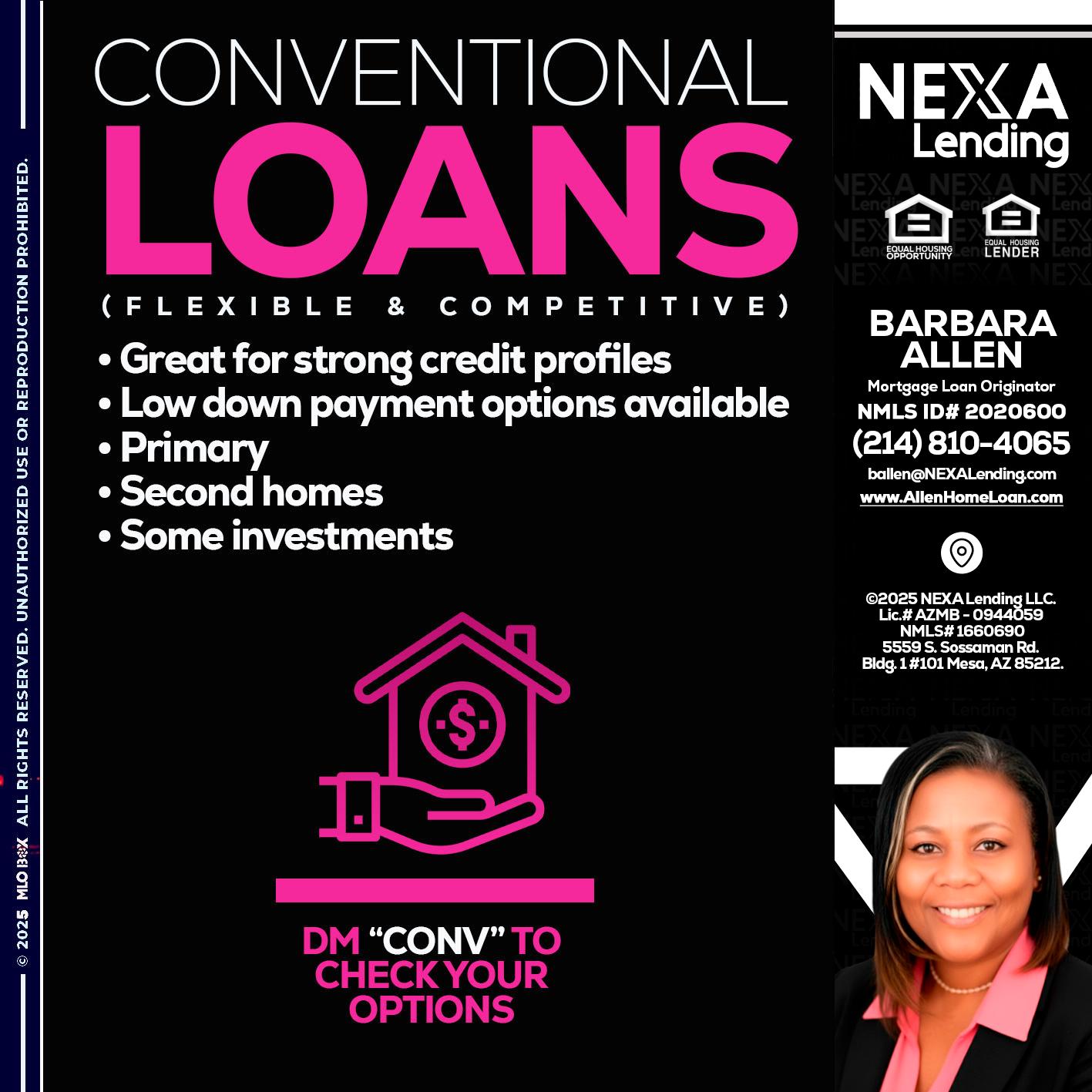 CONVENTIONAL LOANS - Barbara Allen -Mortgage Consultant