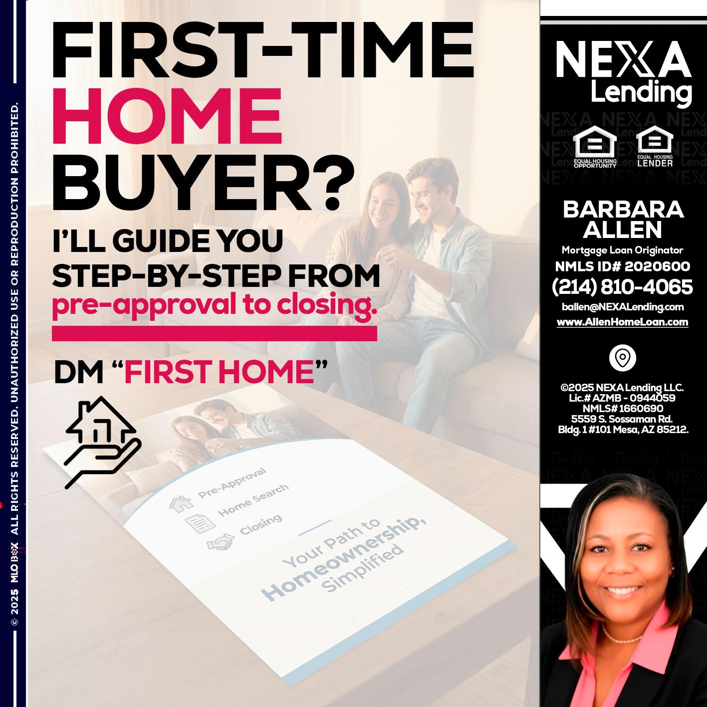 first time home buyer - Barbara Allen -Mortgage Consultant