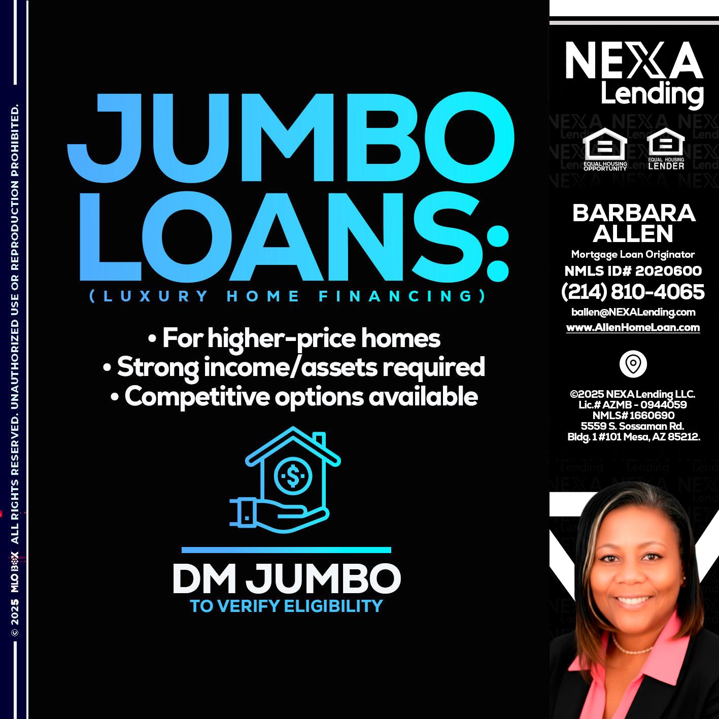 JUMBO LOANS - Barbara Allen -Mortgage Consultant