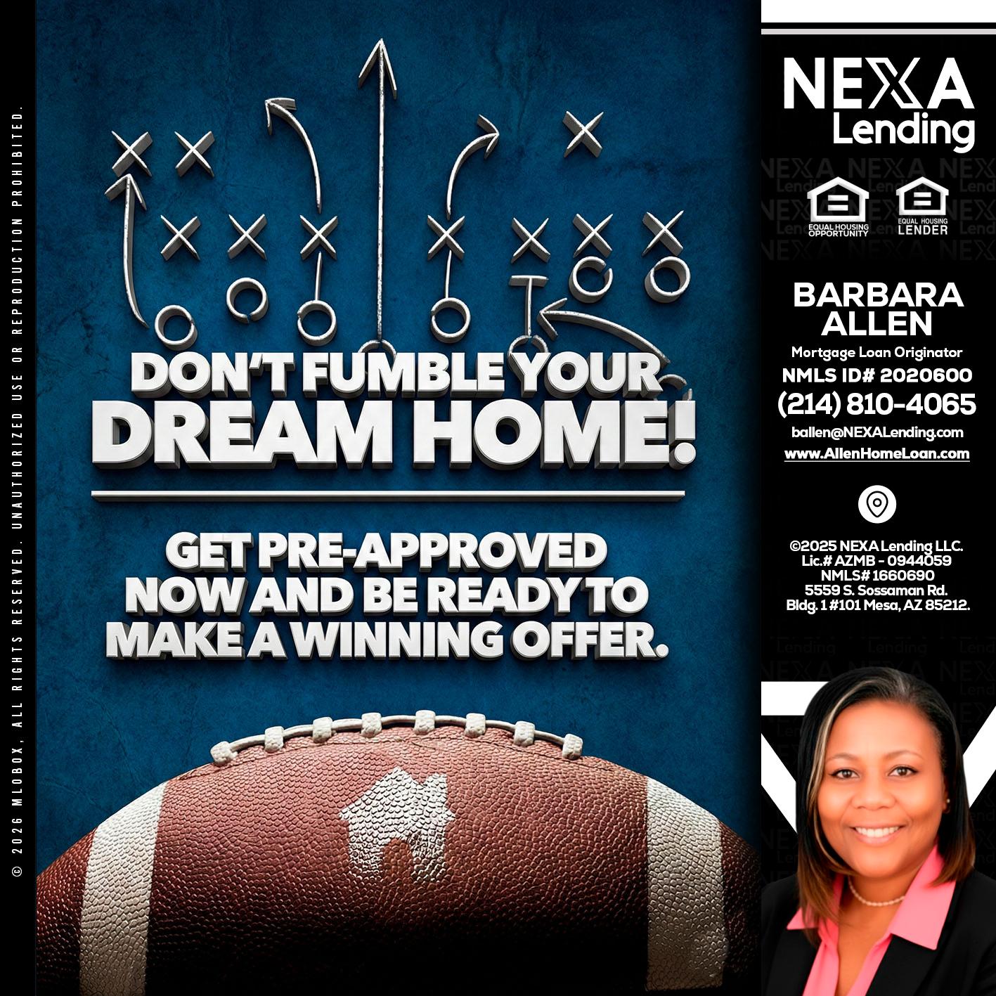 dont fumble - Barbara Allen -Mortgage Consultant