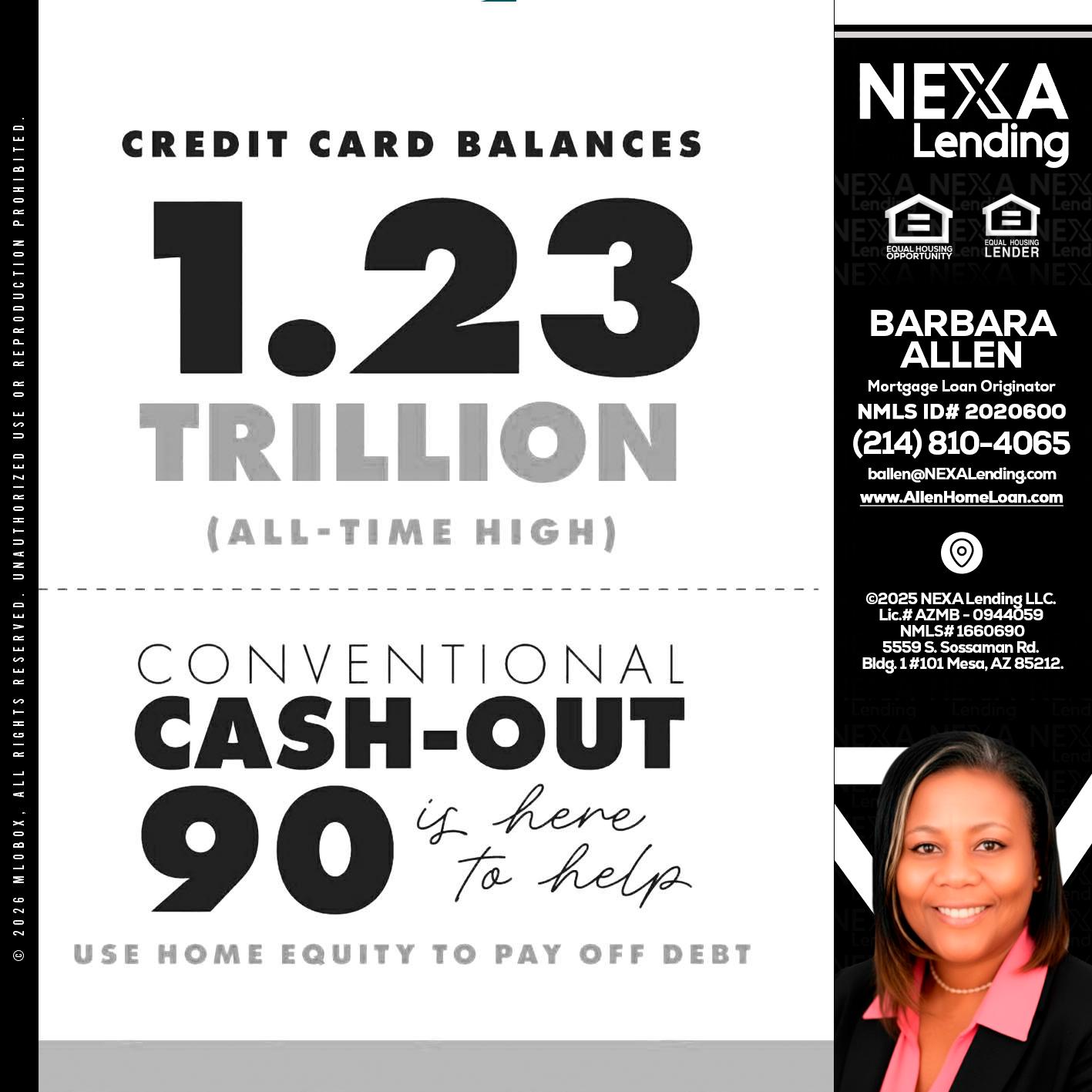 CREDIT CARD BALANCE - Barbara Allen -Mortgage Consultant