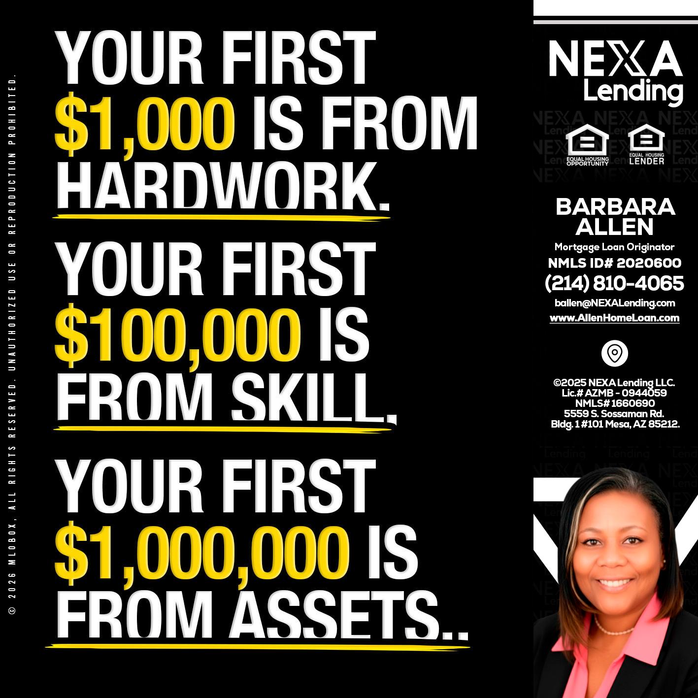 YOUR FIRST $1000 - Barbara Allen -Mortgage Consultant