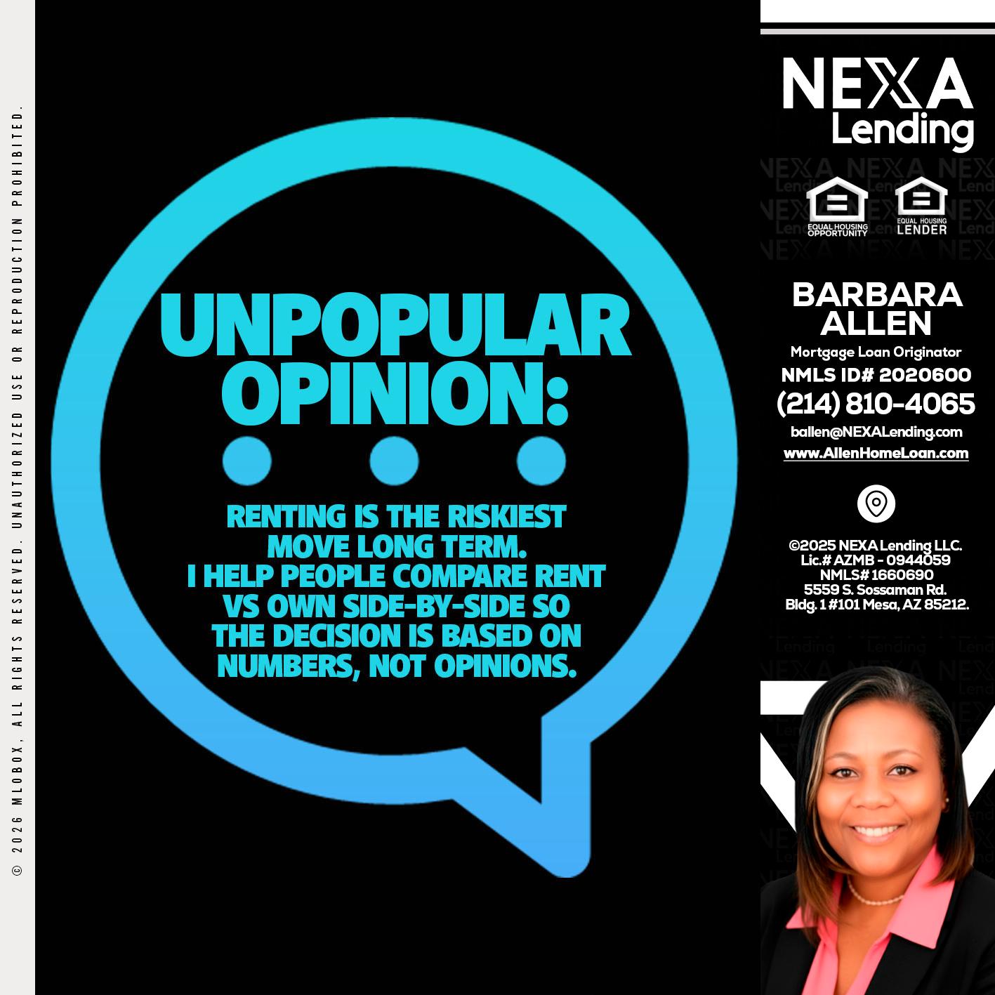 unpopular opinion - Barbara Allen -Mortgage Consultant