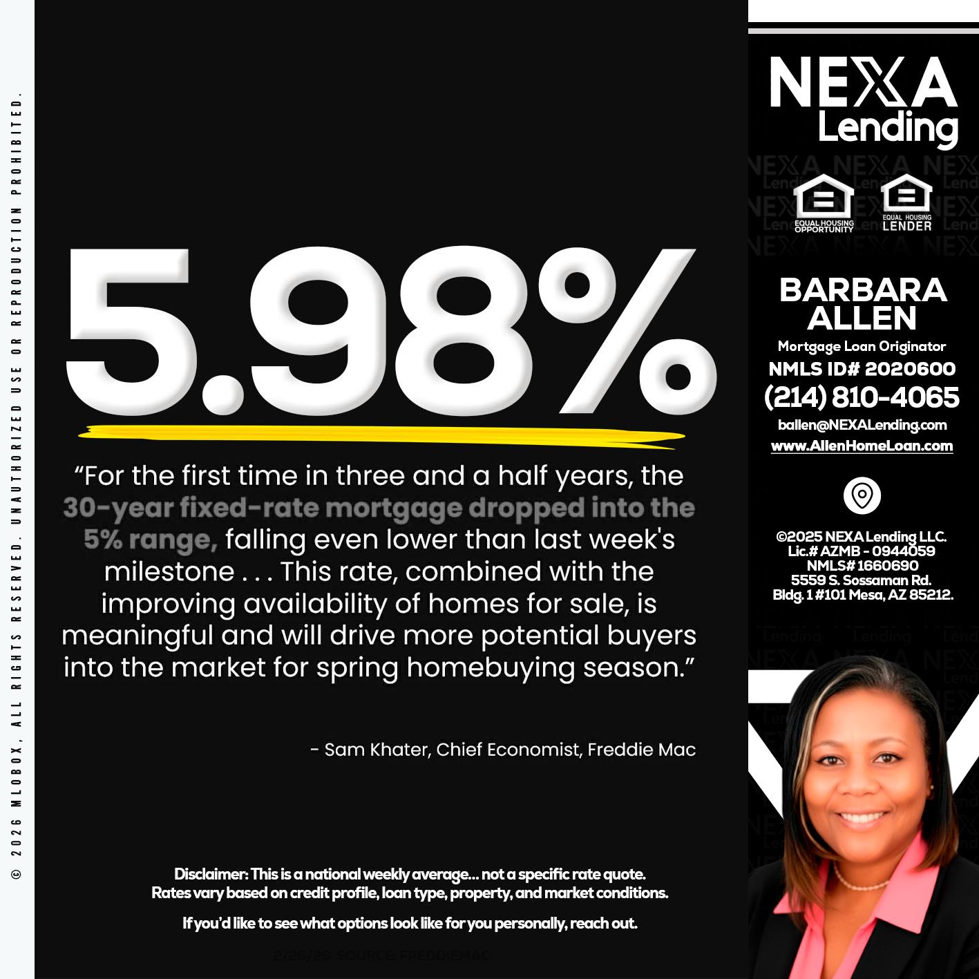 5.98% - Barbara Allen -Mortgage Consultant