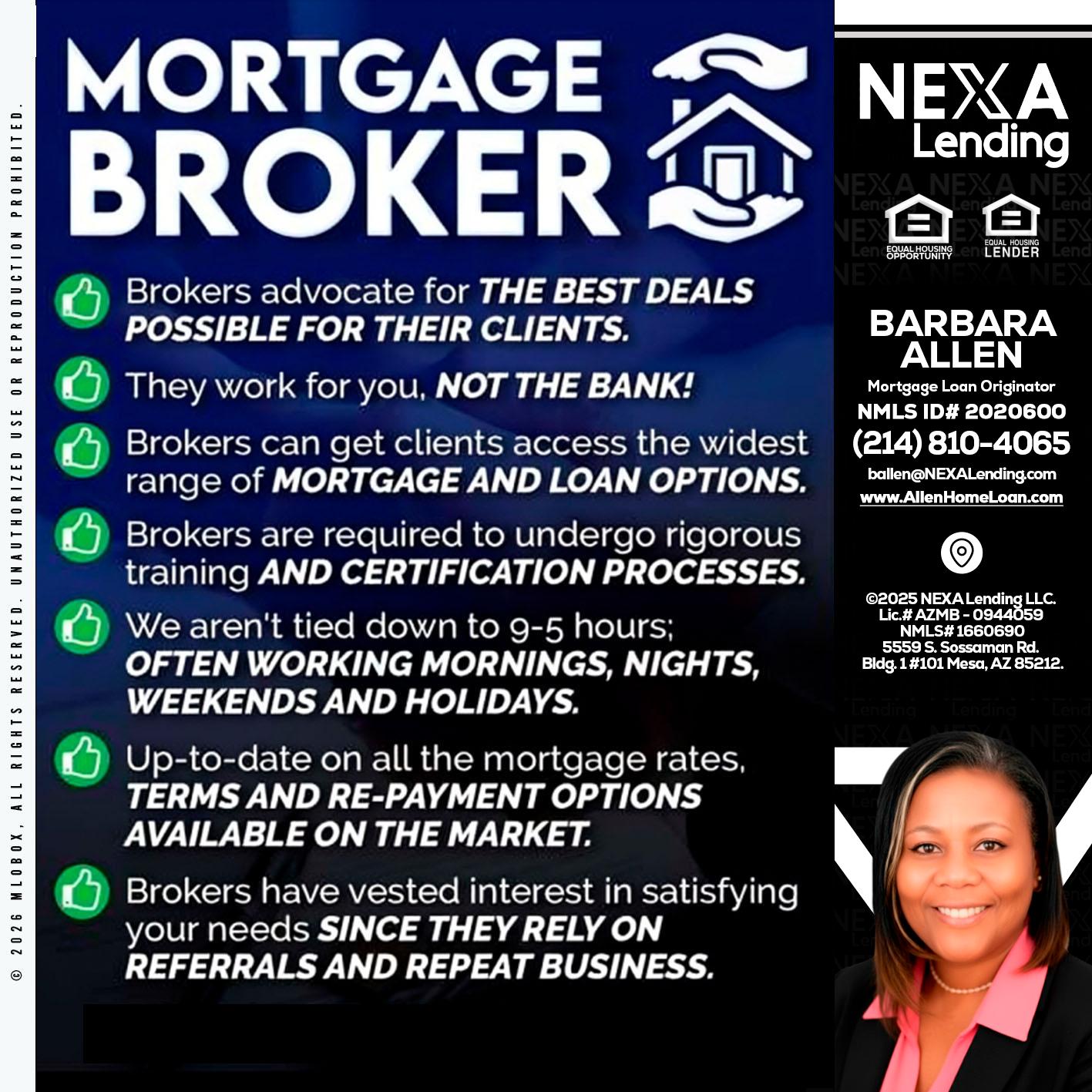 MORTGAGE BROKER - Barbara Allen -Mortgage Consultant