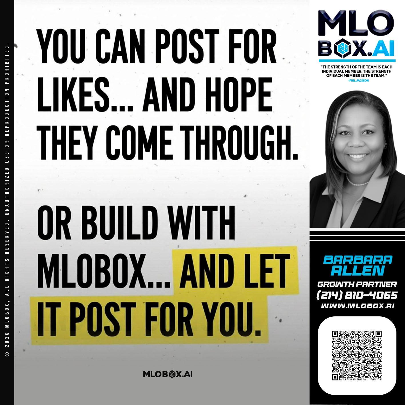 you can post - Barbara Allen -Mortgage Consultant