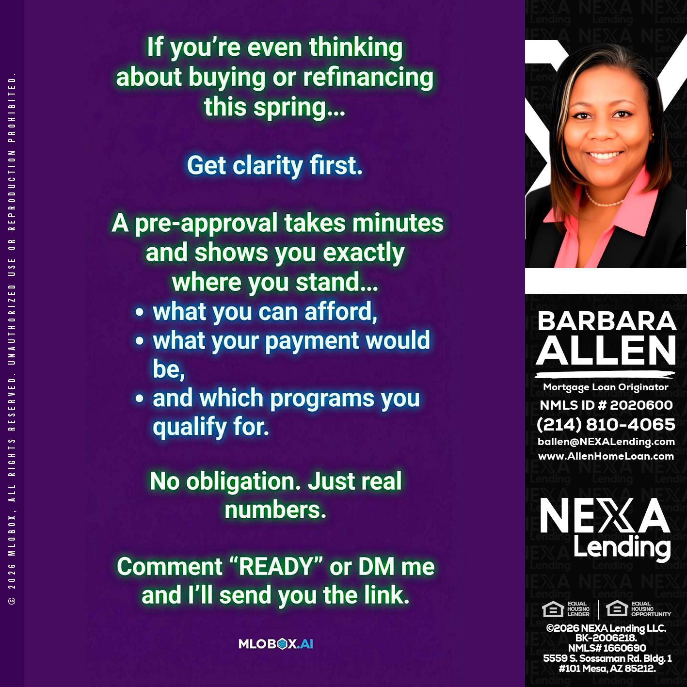 IF YOU THINKING - Barbara Allen -Mortgage Consultant