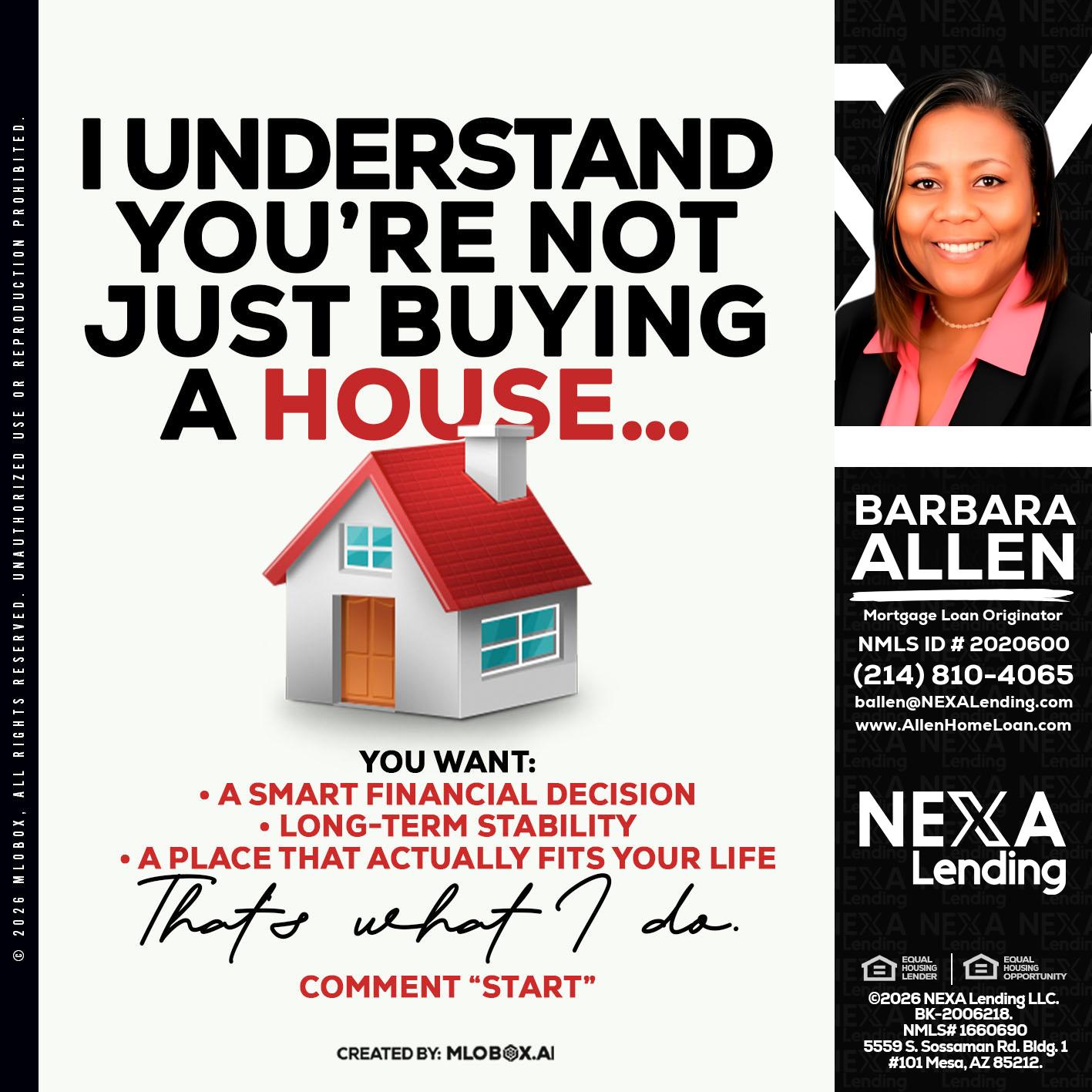 I UNDERSTAND - Barbara Allen -Mortgage Consultant