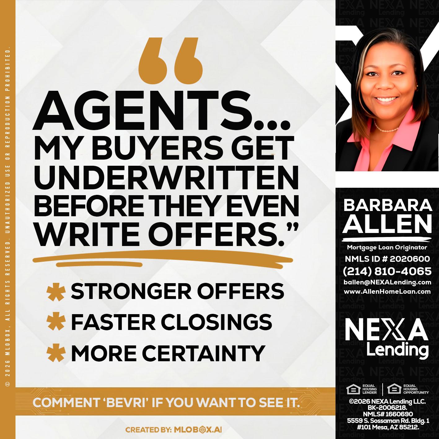 agents - Barbara Allen -Mortgage Consultant