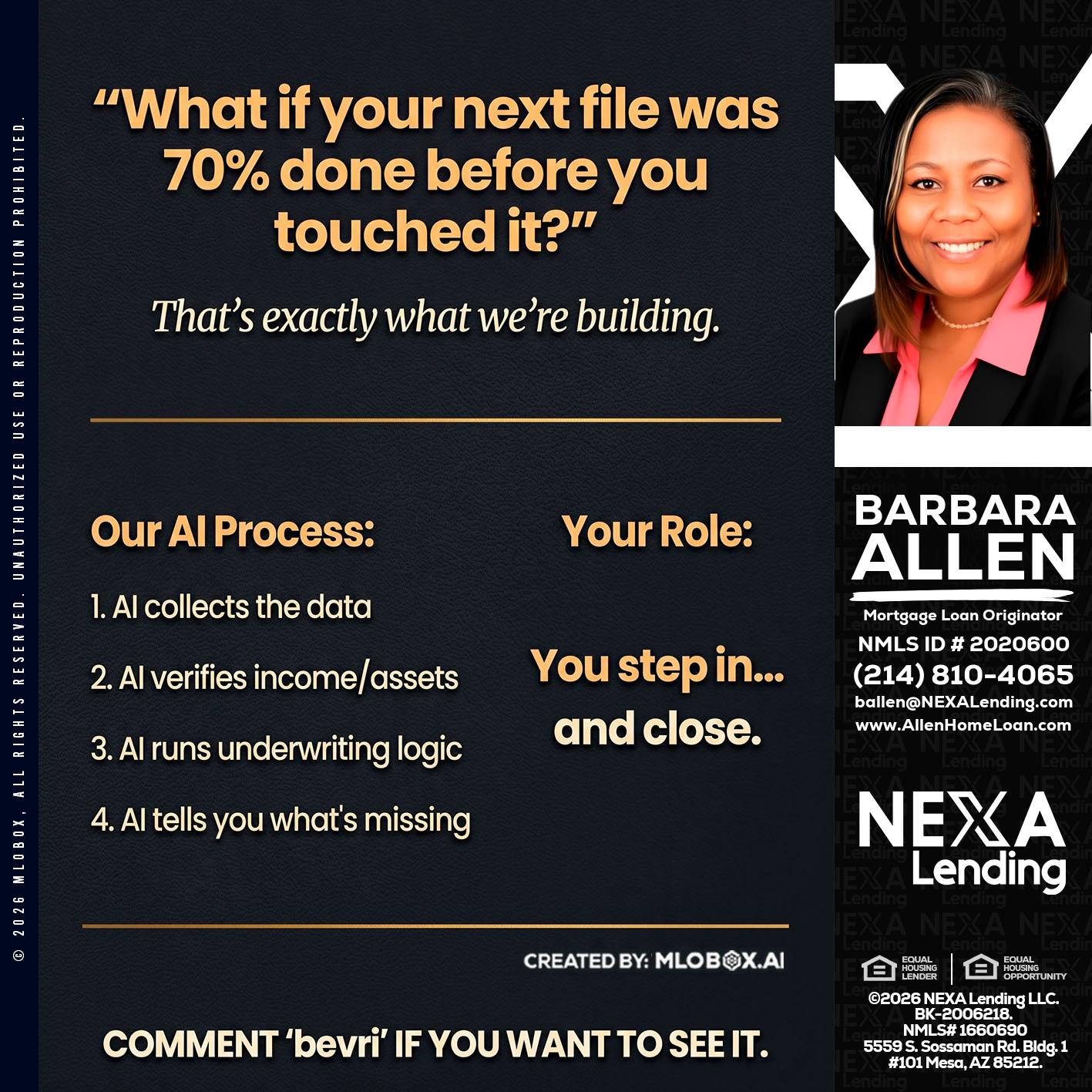 WHAT IF YOUR - Barbara Allen -Mortgage Consultant