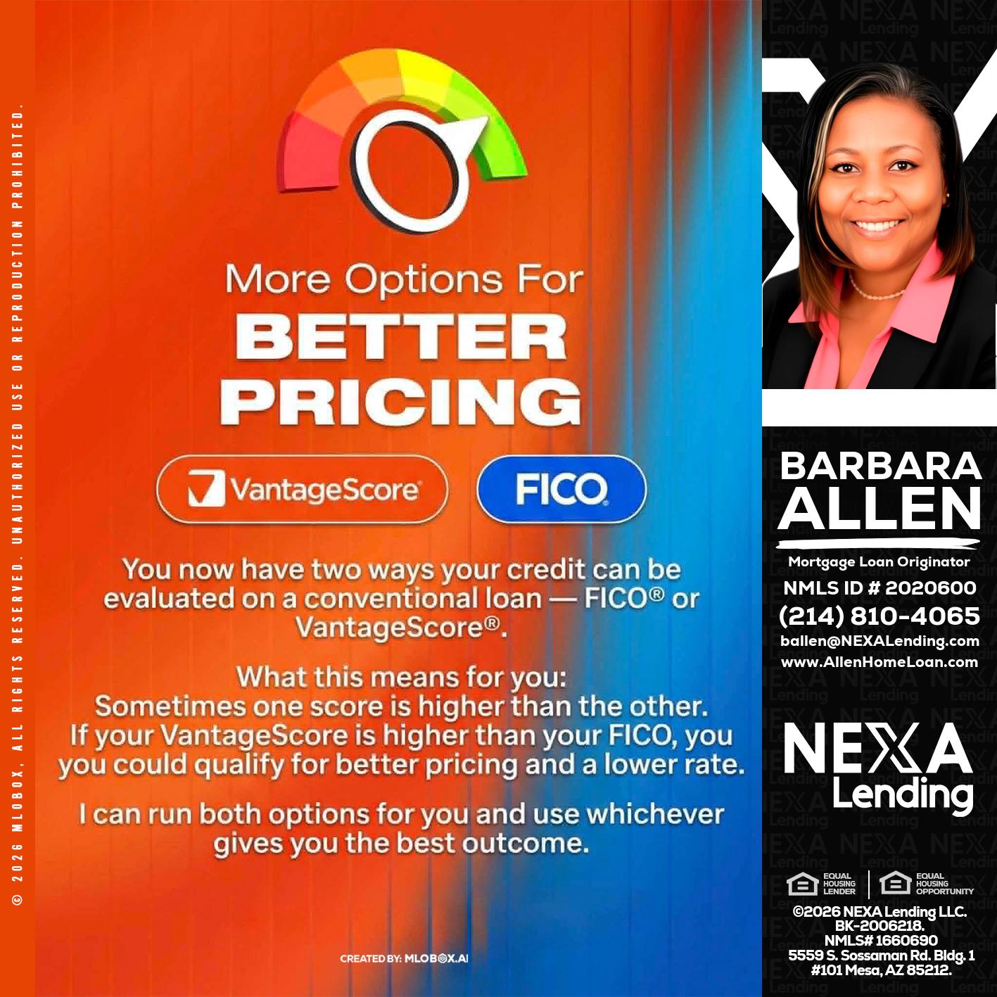 BETTER PRICING - Barbara Allen -Mortgage Consultant