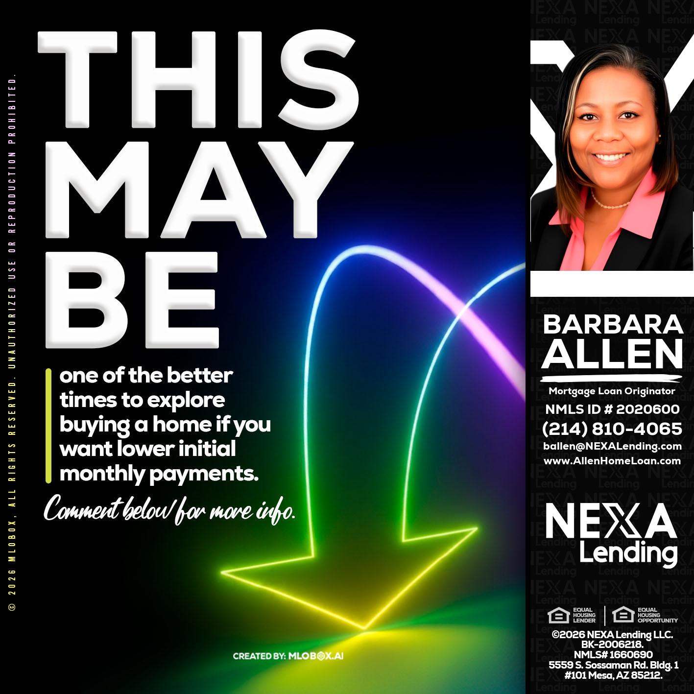 THIS MAY BE - Barbara Allen -Mortgage Consultant