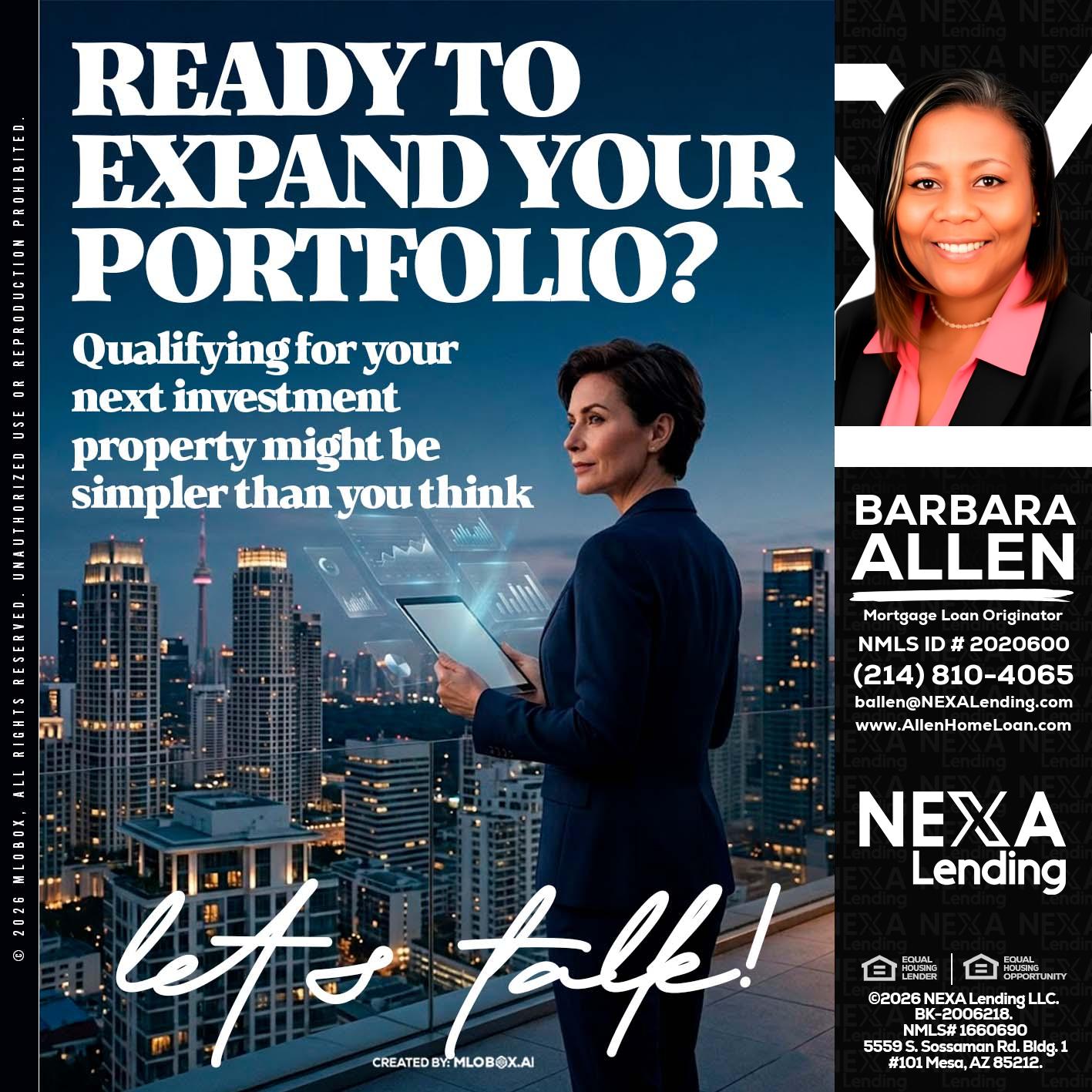 READY TO EXPAND - Barbara Allen -Mortgage Consultant