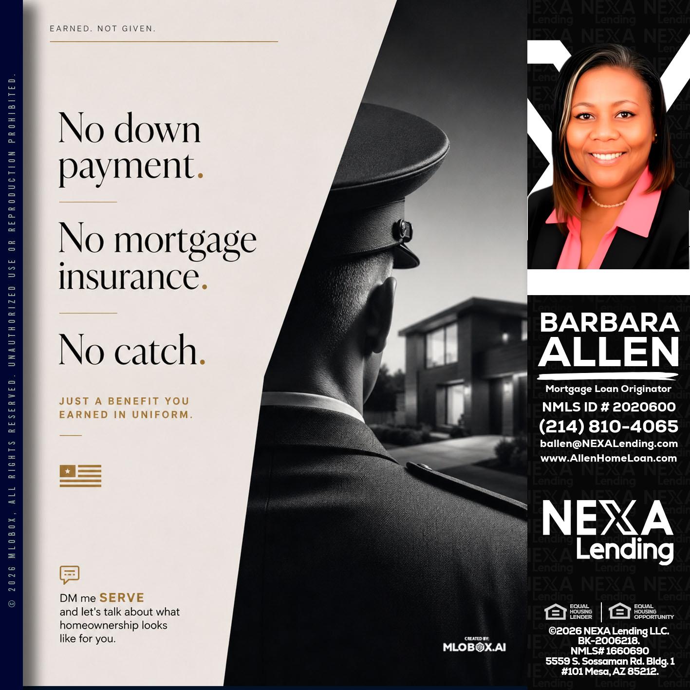 NO DOWN PAYMENT - Barbara Allen -Mortgage Consultant