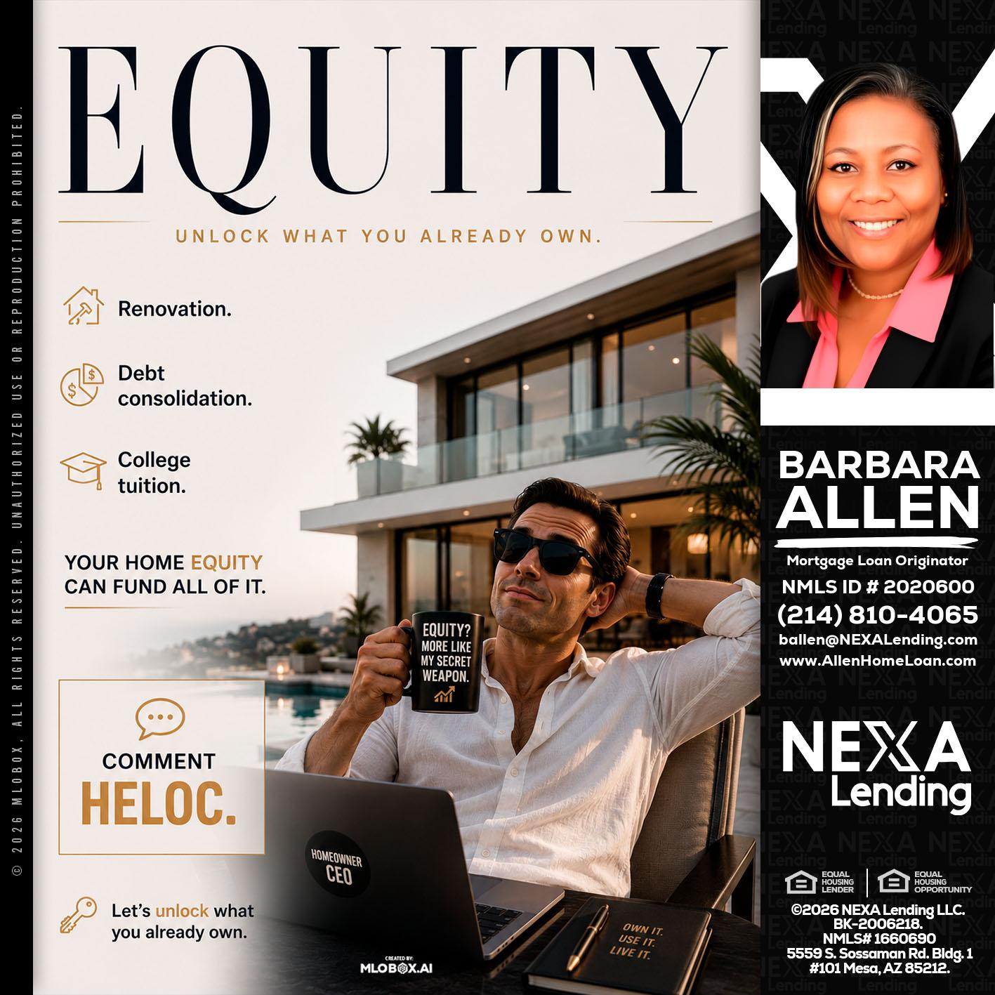 EQUITY - Barbara Allen -Mortgage Consultant