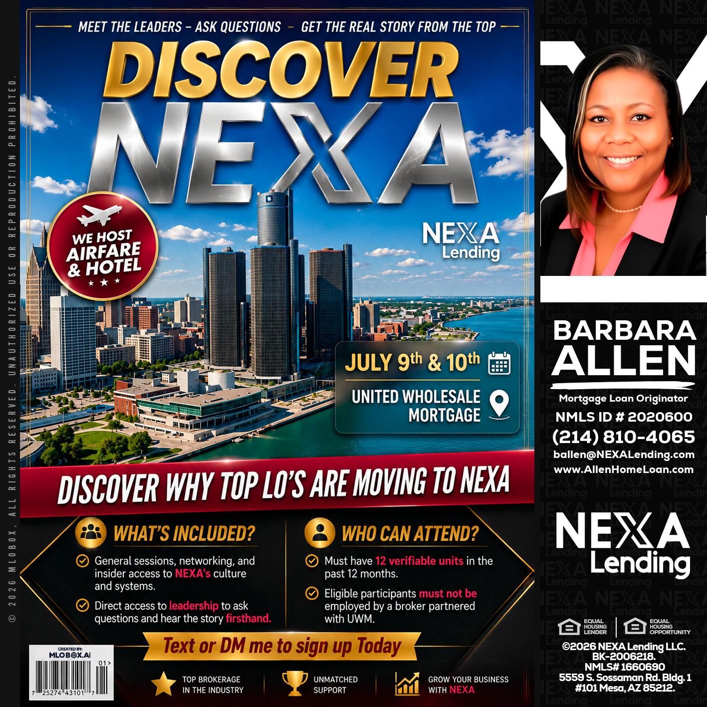 DISCOVER NEXA - Barbara Allen -Mortgage Consultant