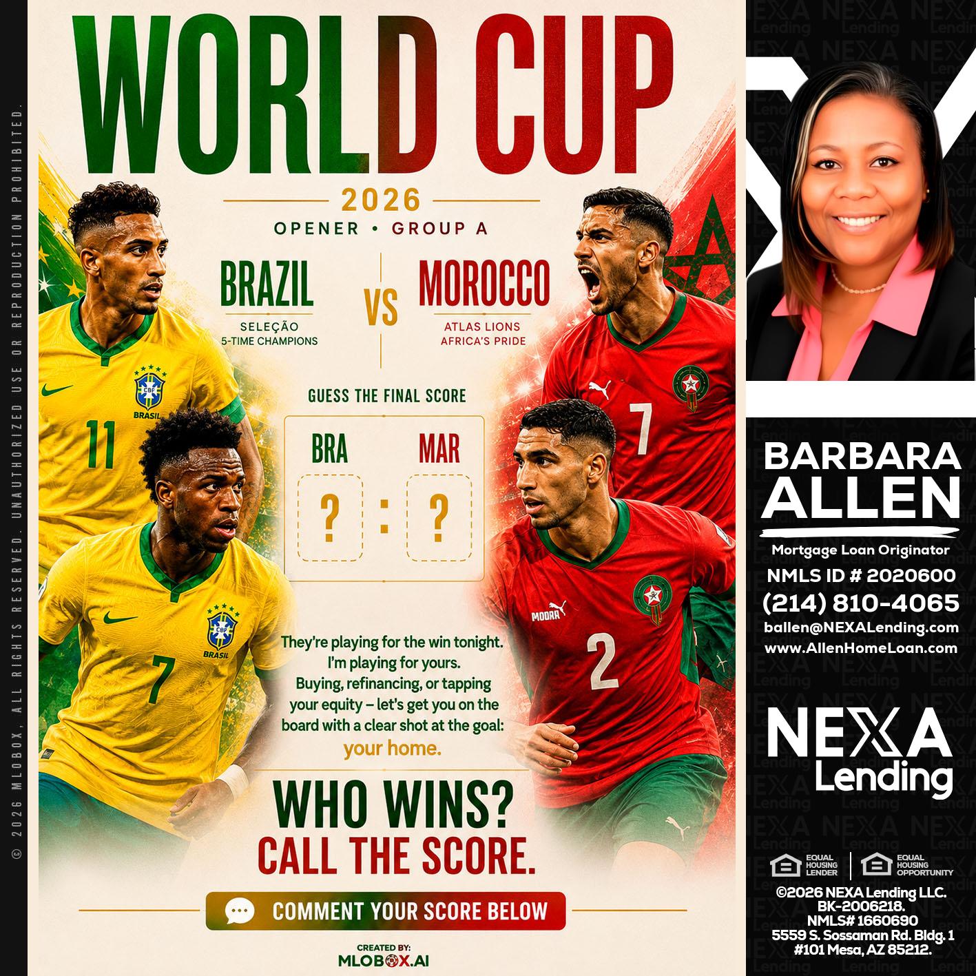 WORLD CUP - Barbara Allen -Mortgage Consultant