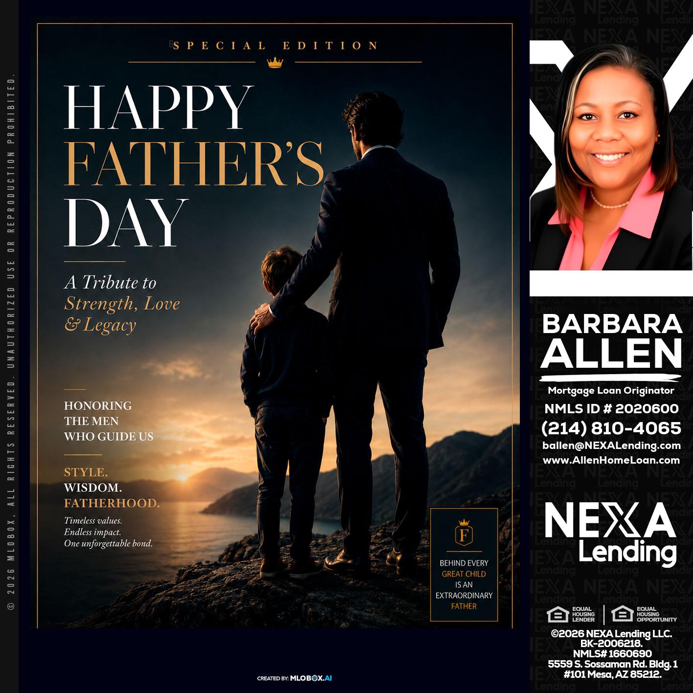 HAPPY FATHERS DAY - Barbara Allen -Mortgage Consultant