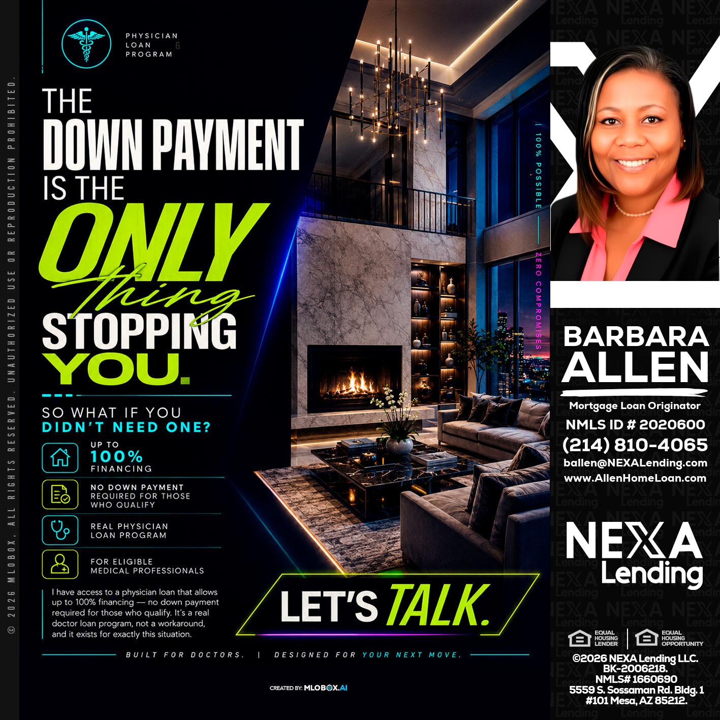 THE DOWN PAYMENT - Barbara Allen -Mortgage Consultant