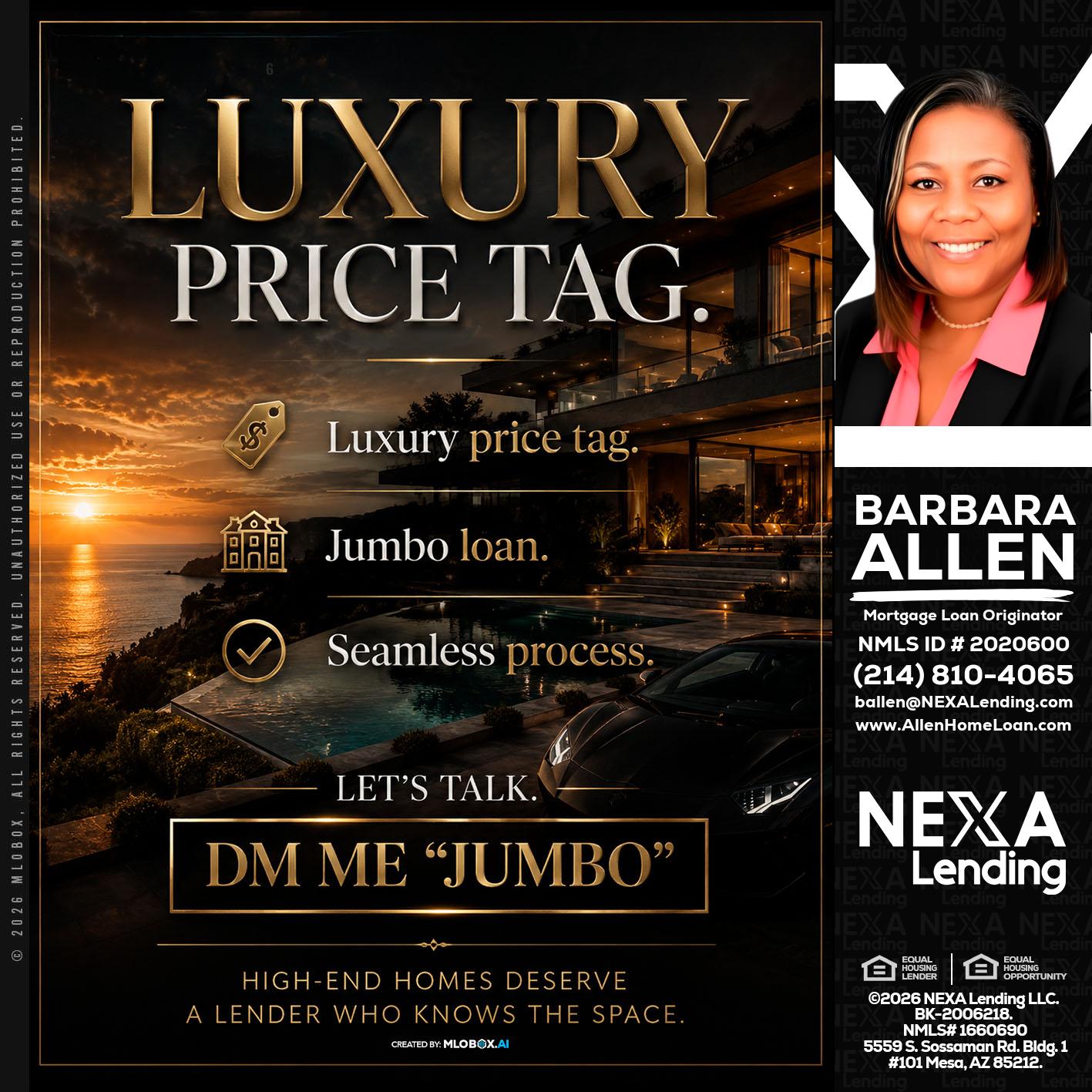 LUXURY PRICE - Barbara Allen -Mortgage Consultant