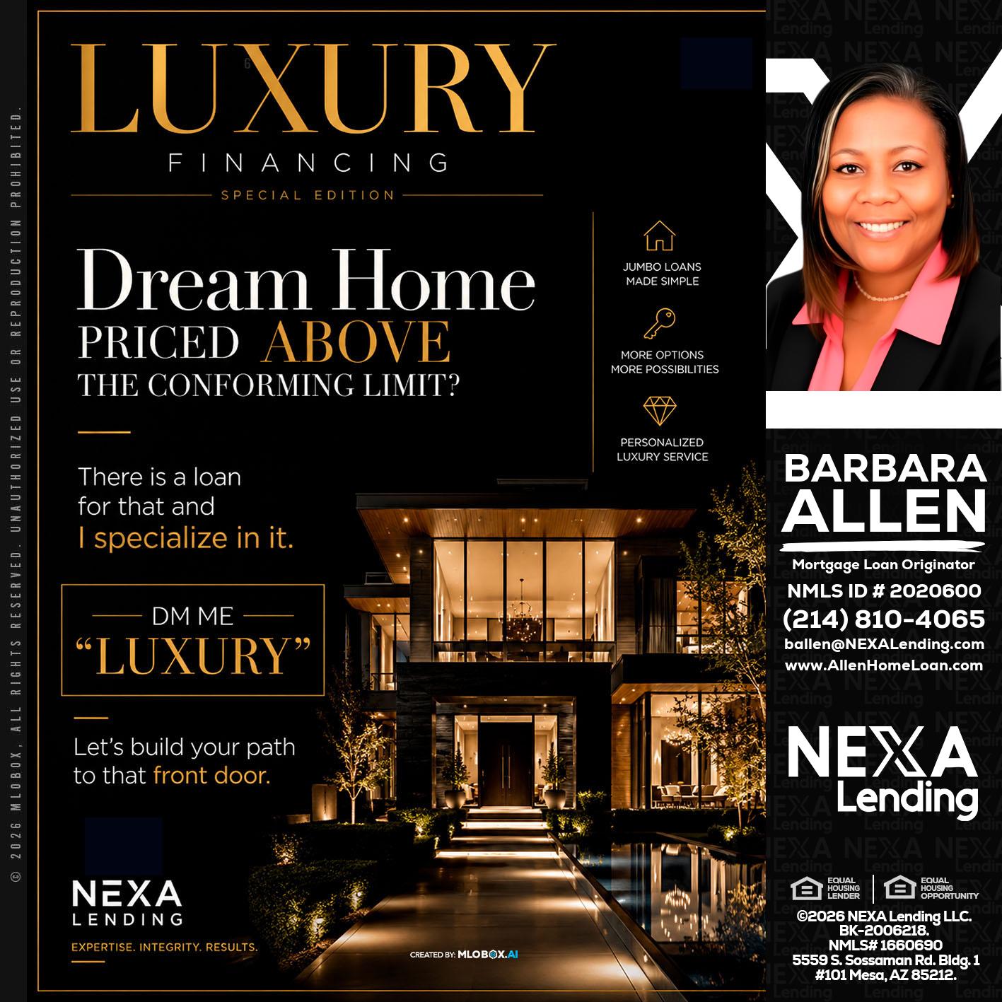 LUXURY - Barbara Allen -Mortgage Consultant