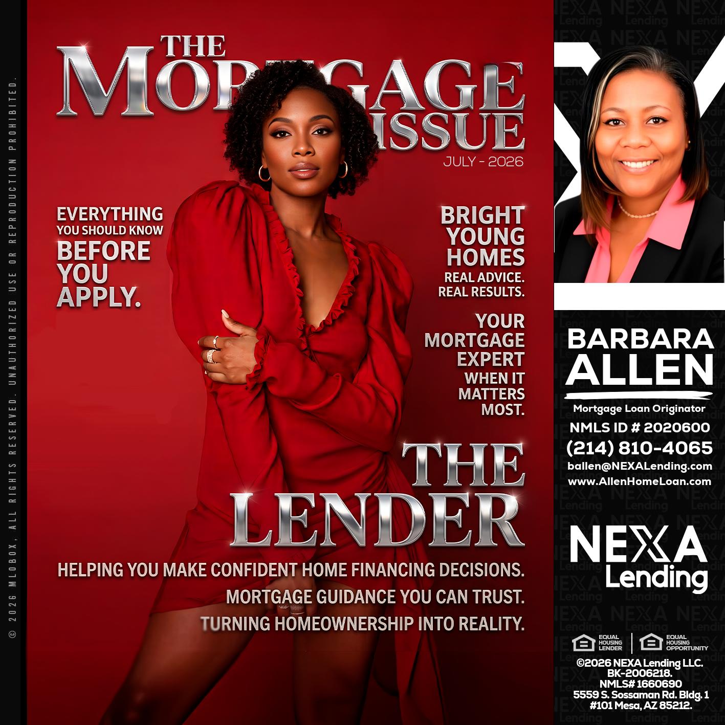 THE MORTGAGE ISSUE JULY - Barbara Allen -Mortgage Consultant