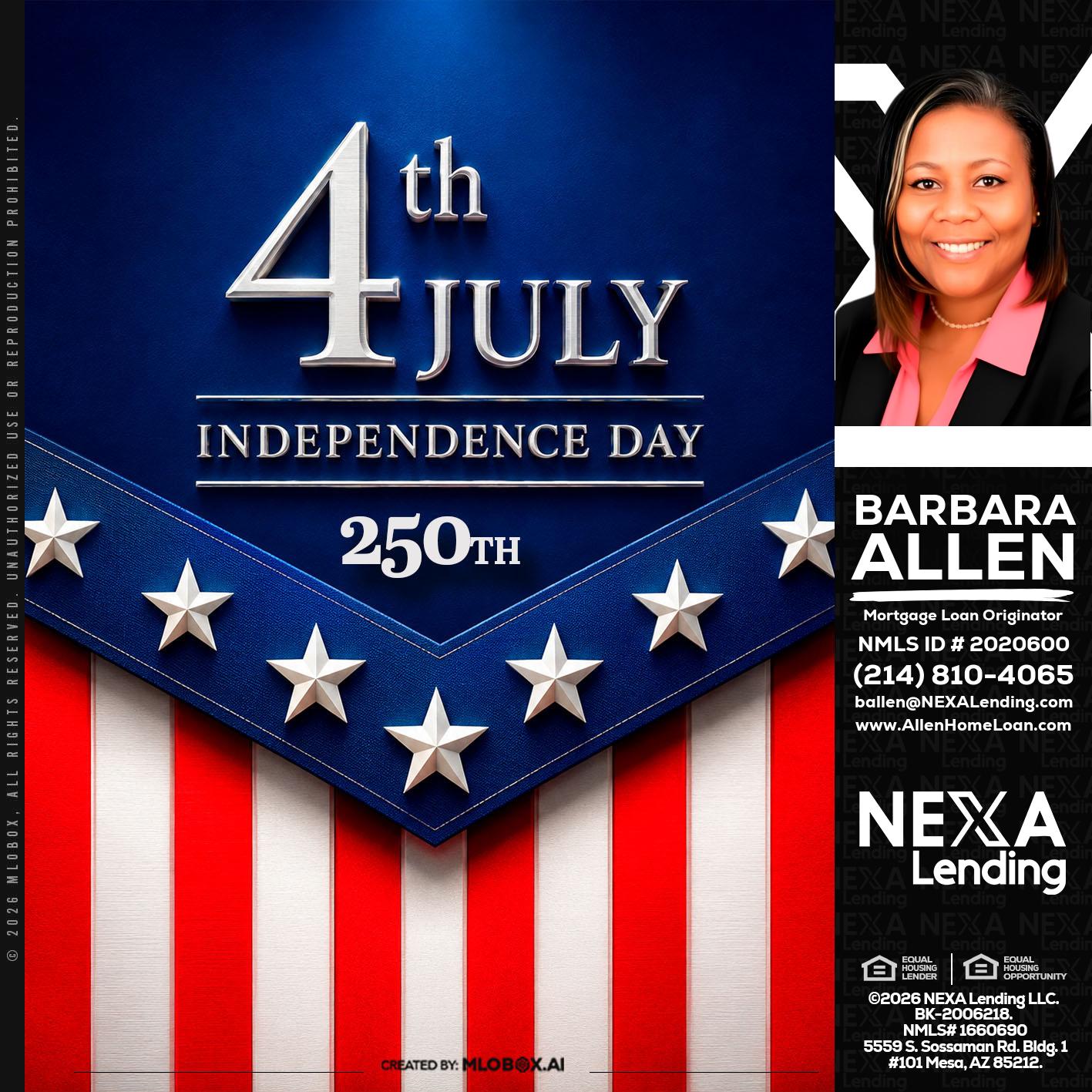 4th of july - Barbara Allen -Mortgage Consultant