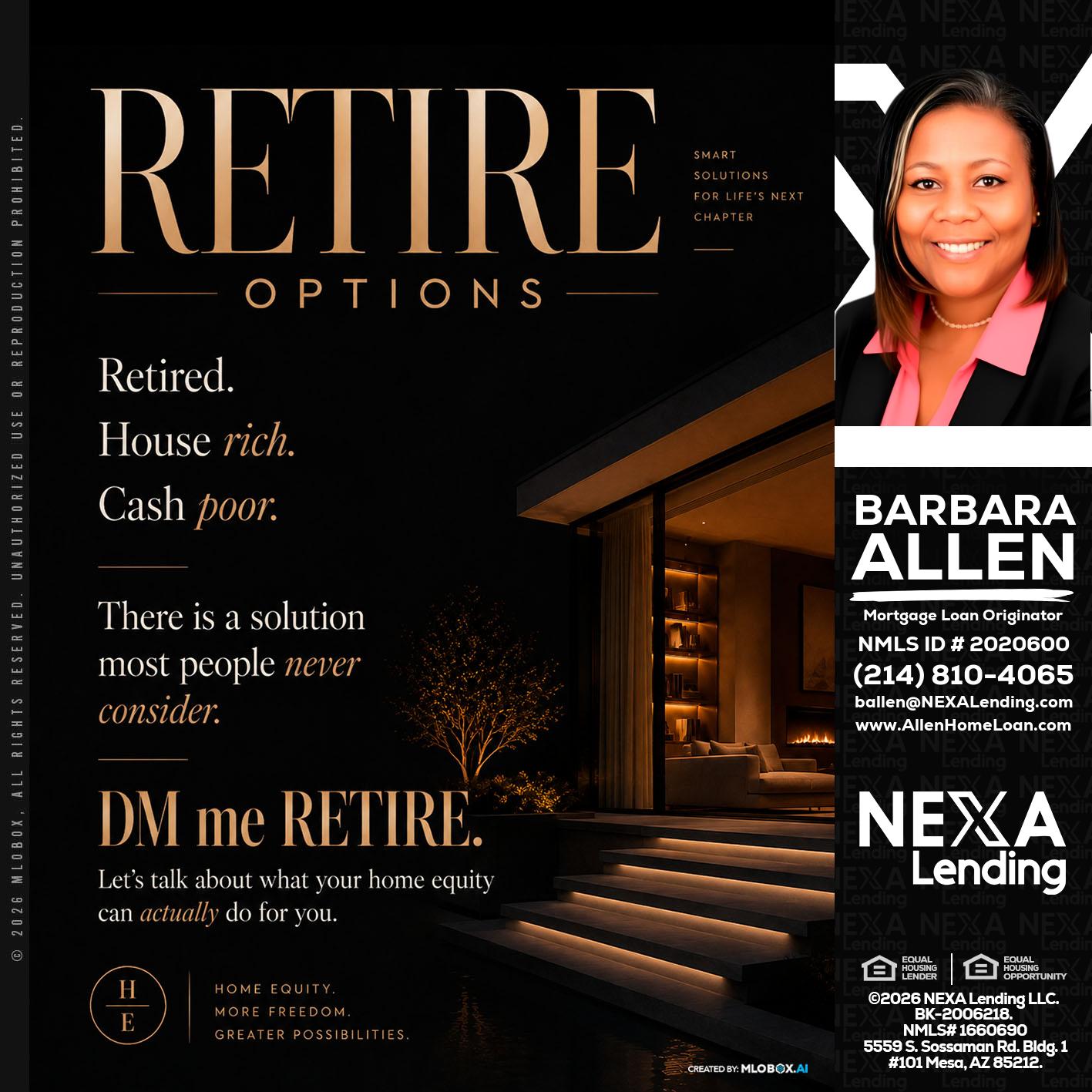 RETIRE LOANS - Barbara Allen -Mortgage Consultant