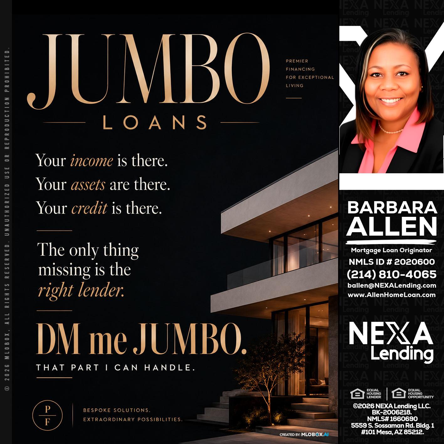 JUMBO LOANS - Barbara Allen -Mortgage Consultant