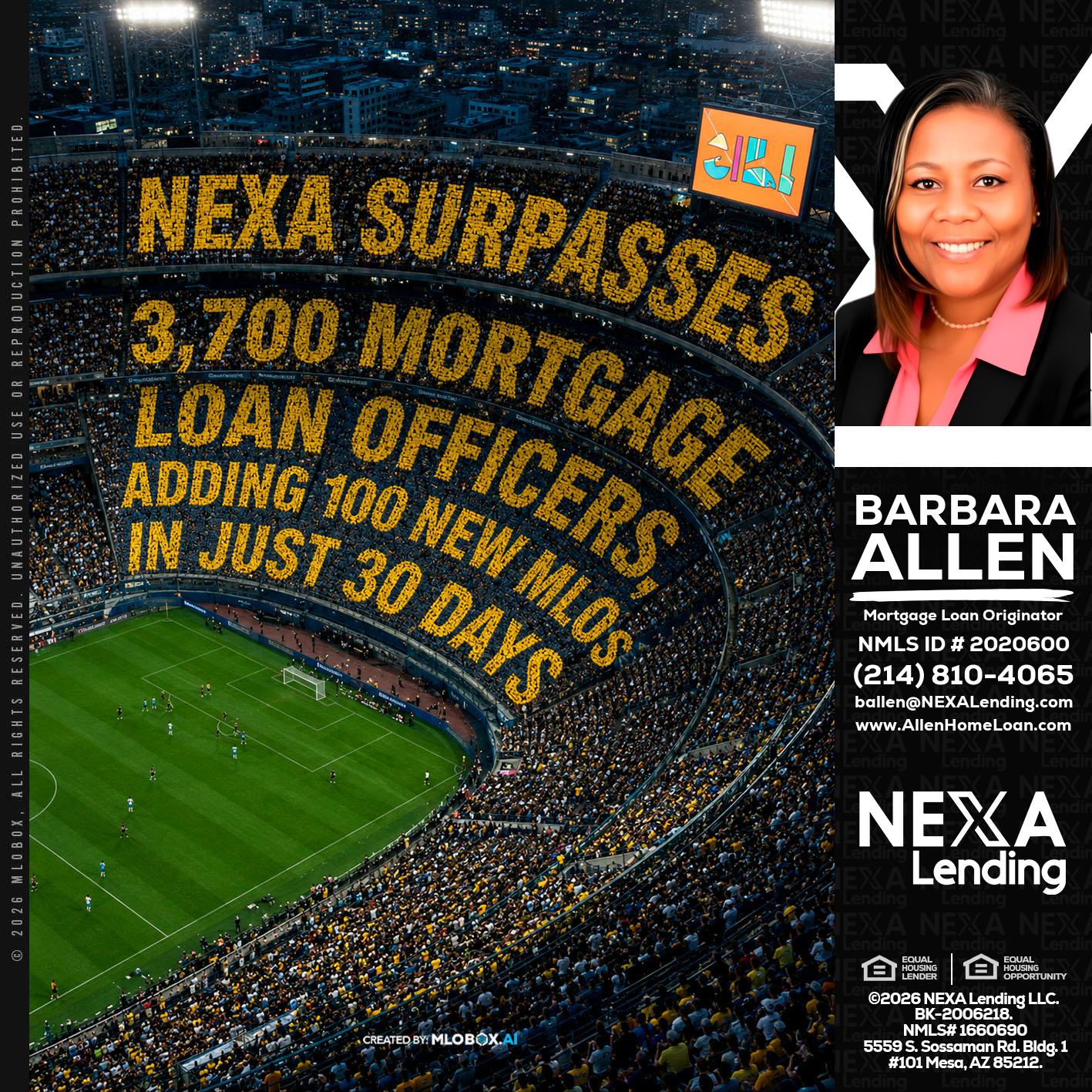 NEXA SURPASSES - Barbara Allen -Mortgage Consultant