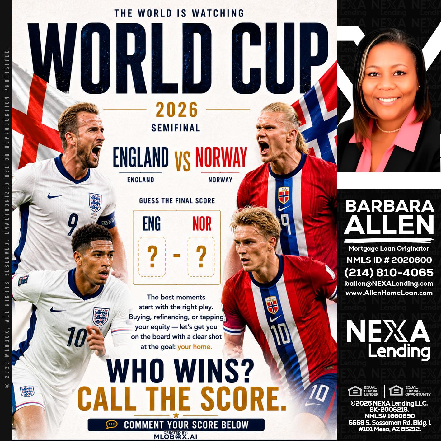 WORLD CUP 2026 - Barbara Allen -Mortgage Consultant