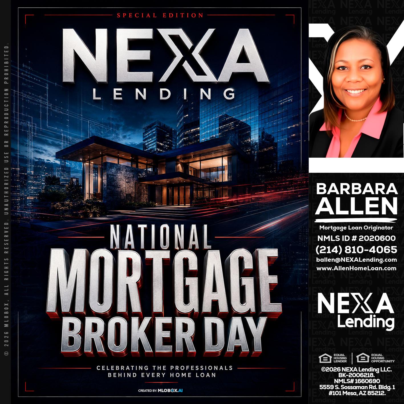 NATIONAL MORTGAGE BROKER DAY - Barbara Allen -Mortgage Consultant