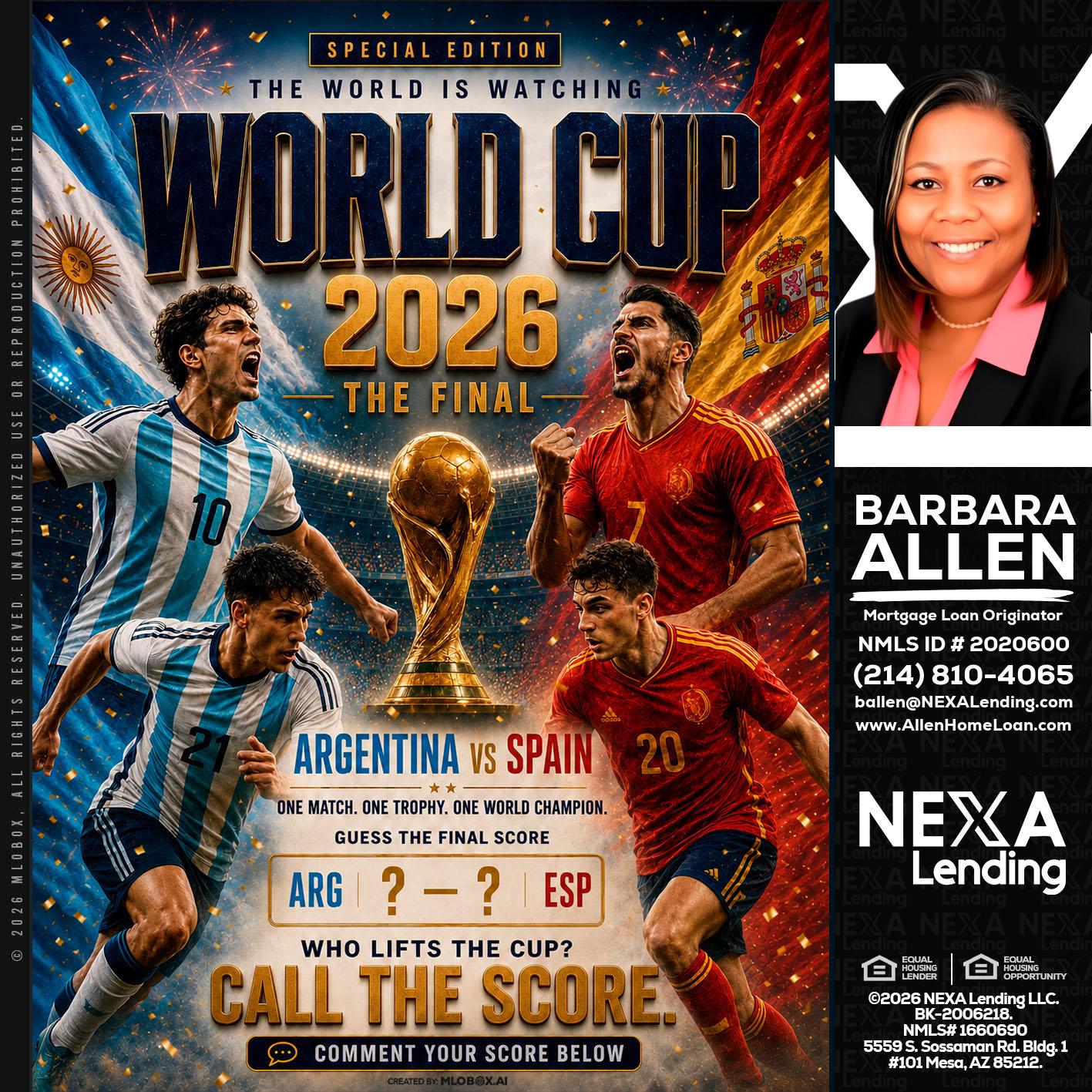 World Cup 2026 finals - Barbara Allen -Mortgage Consultant
