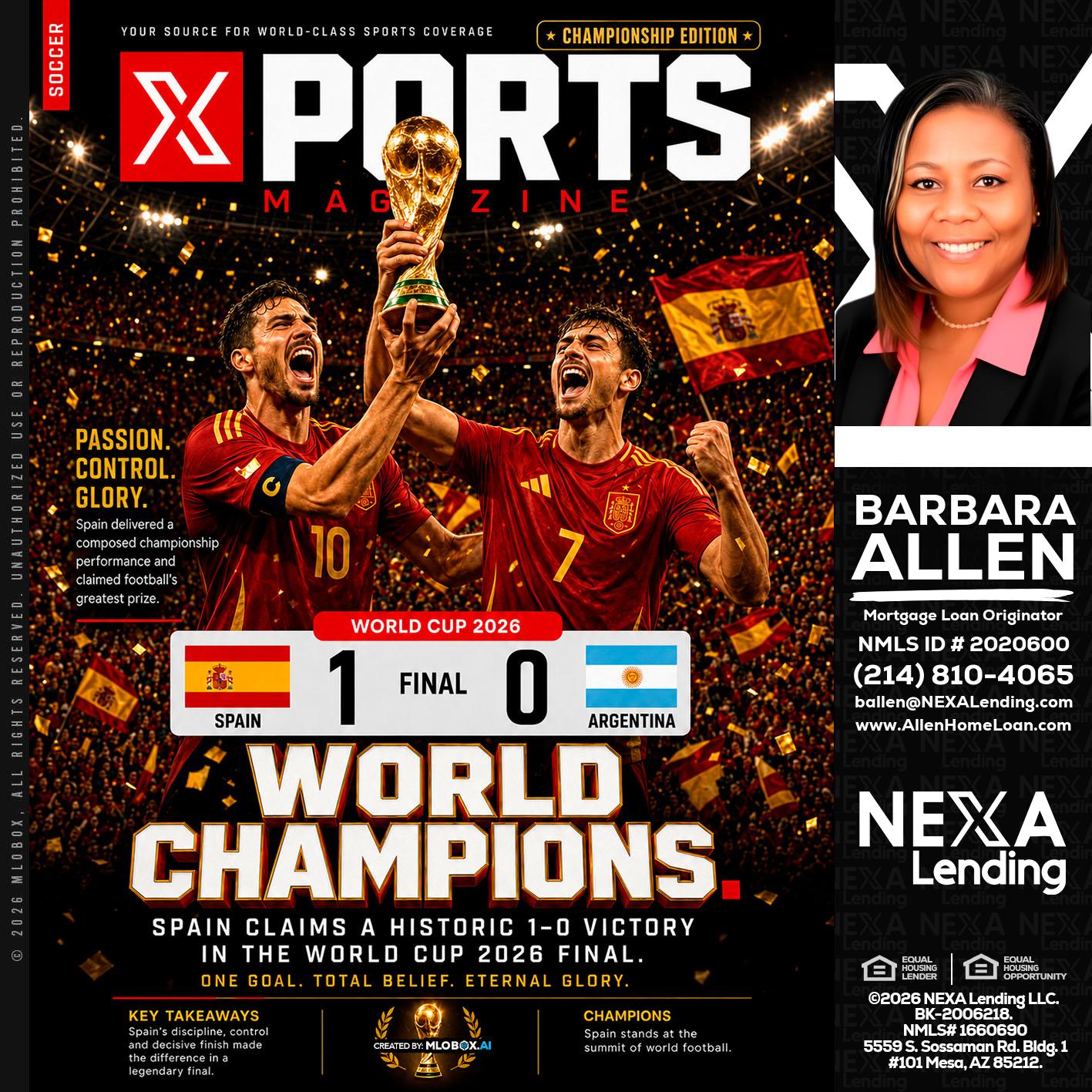 SPAIN CHAMPION - Barbara Allen -Mortgage Consultant