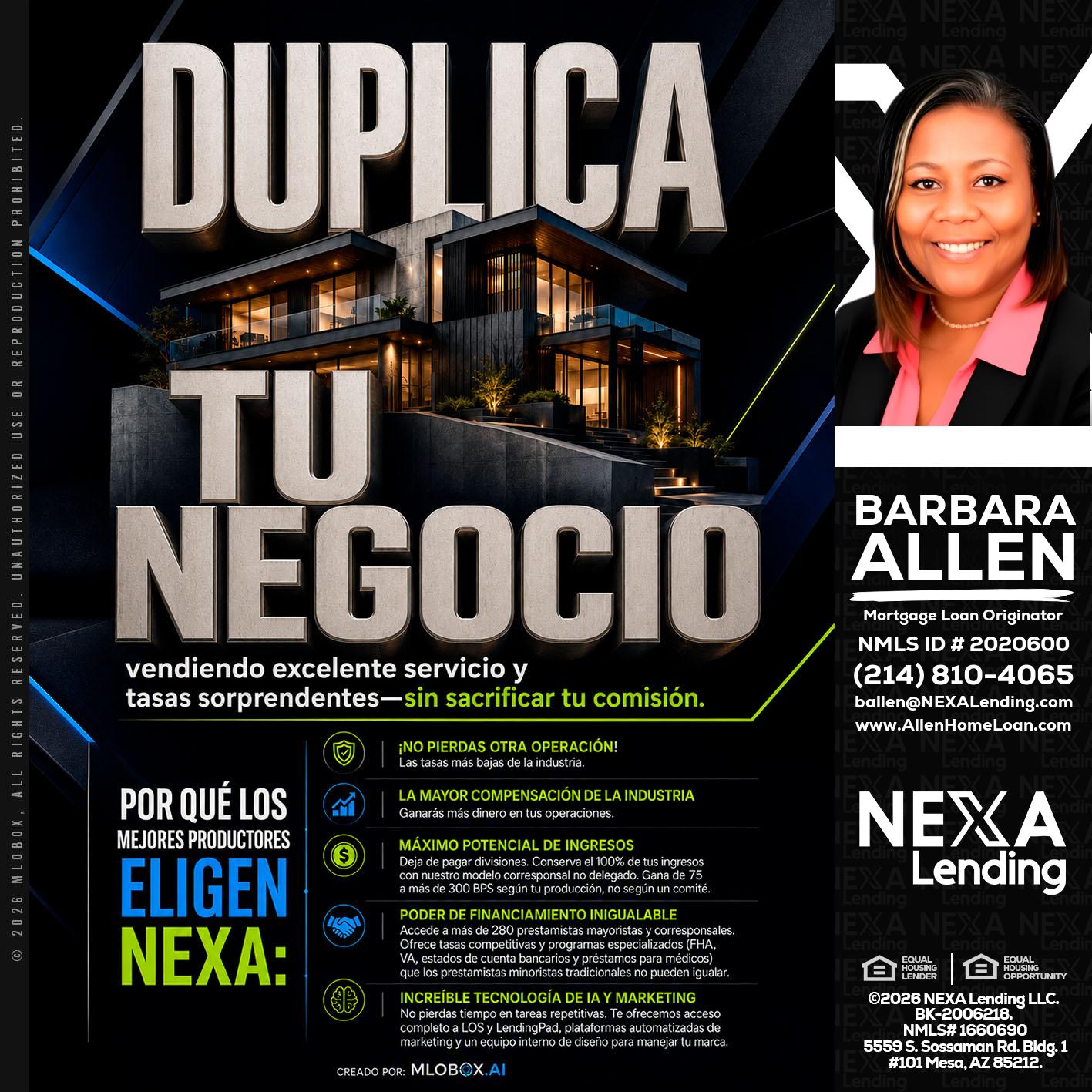 DUPLICA TU NEGOCIO - Barbara Allen -Mortgage Consultant