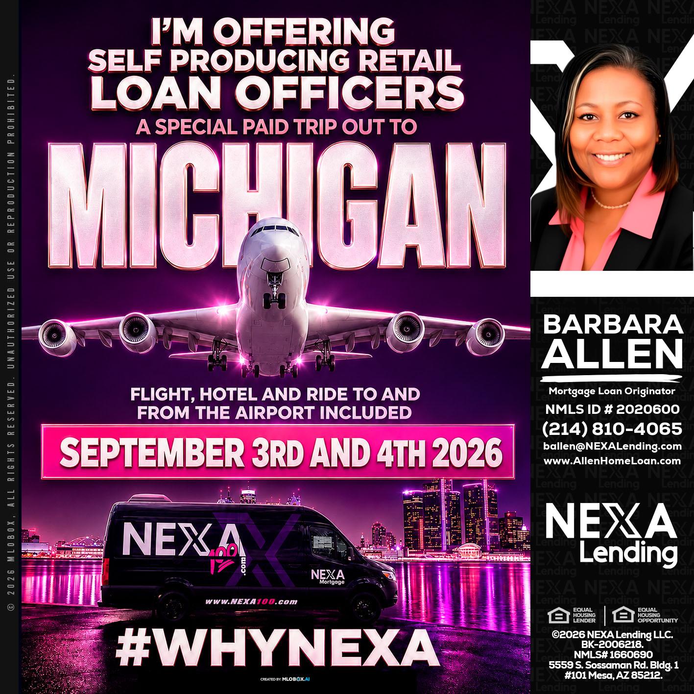 MICHIGAN TRIP - Barbara Allen -Mortgage Consultant