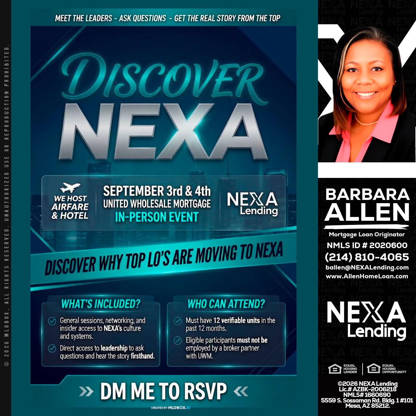 DISCOVER NEXA - Barbara Allen -Mortgage Consultant