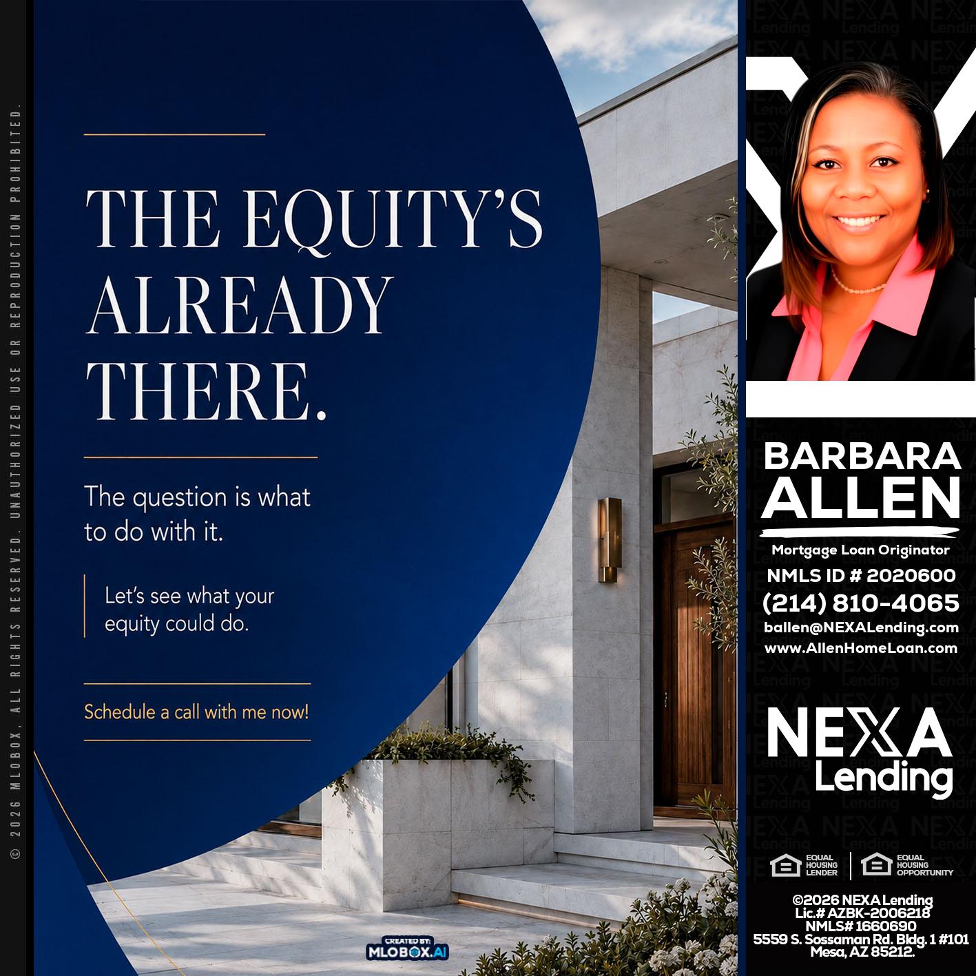 the equity's - Barbara Allen -Mortgage Consultant