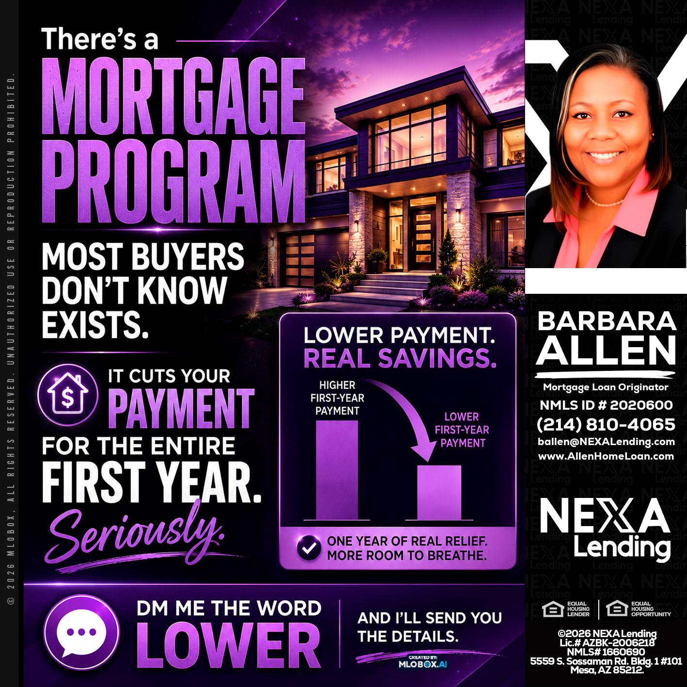 MORTGAGE PROGRAM - Barbara Allen -Mortgage Consultant