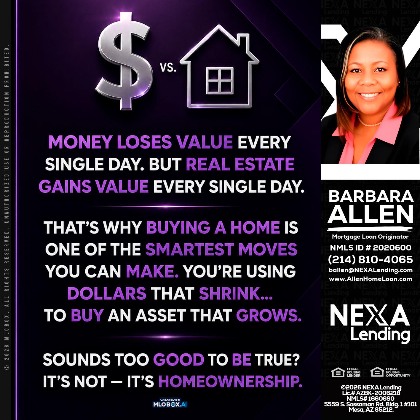 MONEY LOSES - Barbara Allen -Mortgage Consultant