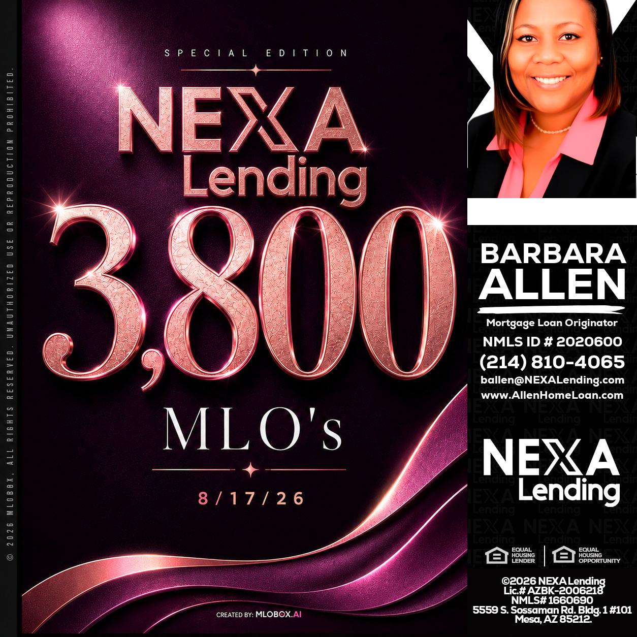 3800 MLOs - Barbara Allen -Mortgage Consultant