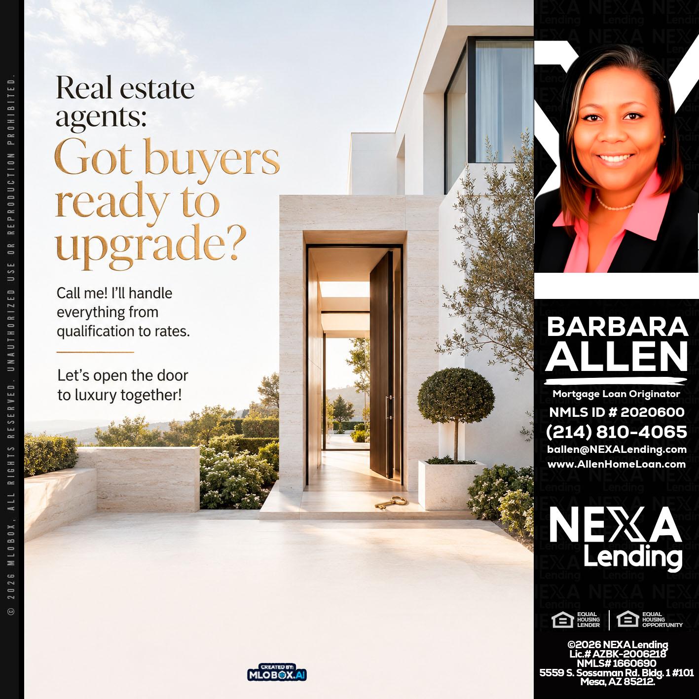 REAL ESTATE AGENTS - Barbara Allen -Mortgage Consultant