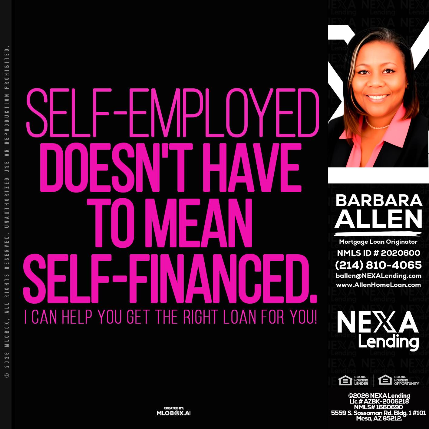 self employed - Barbara Allen -Mortgage Consultant