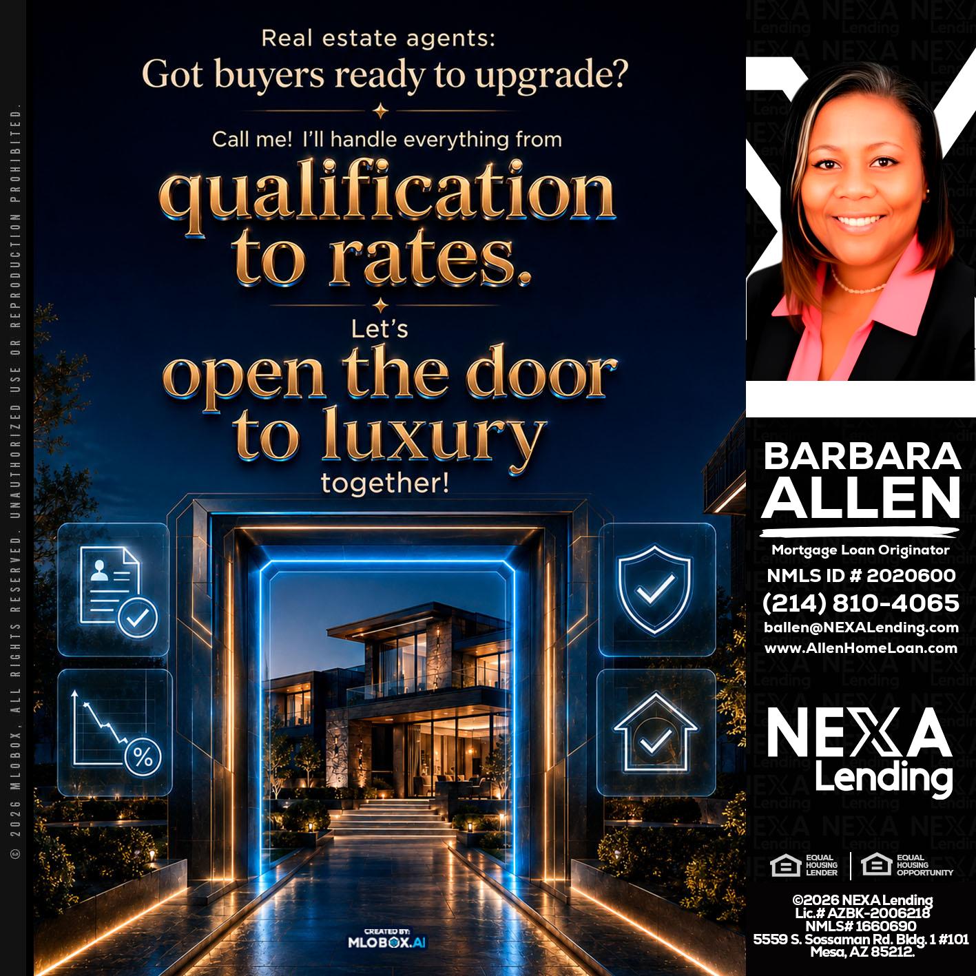 QUALIFICATION TO RATES - Barbara Allen -Mortgage Consultant