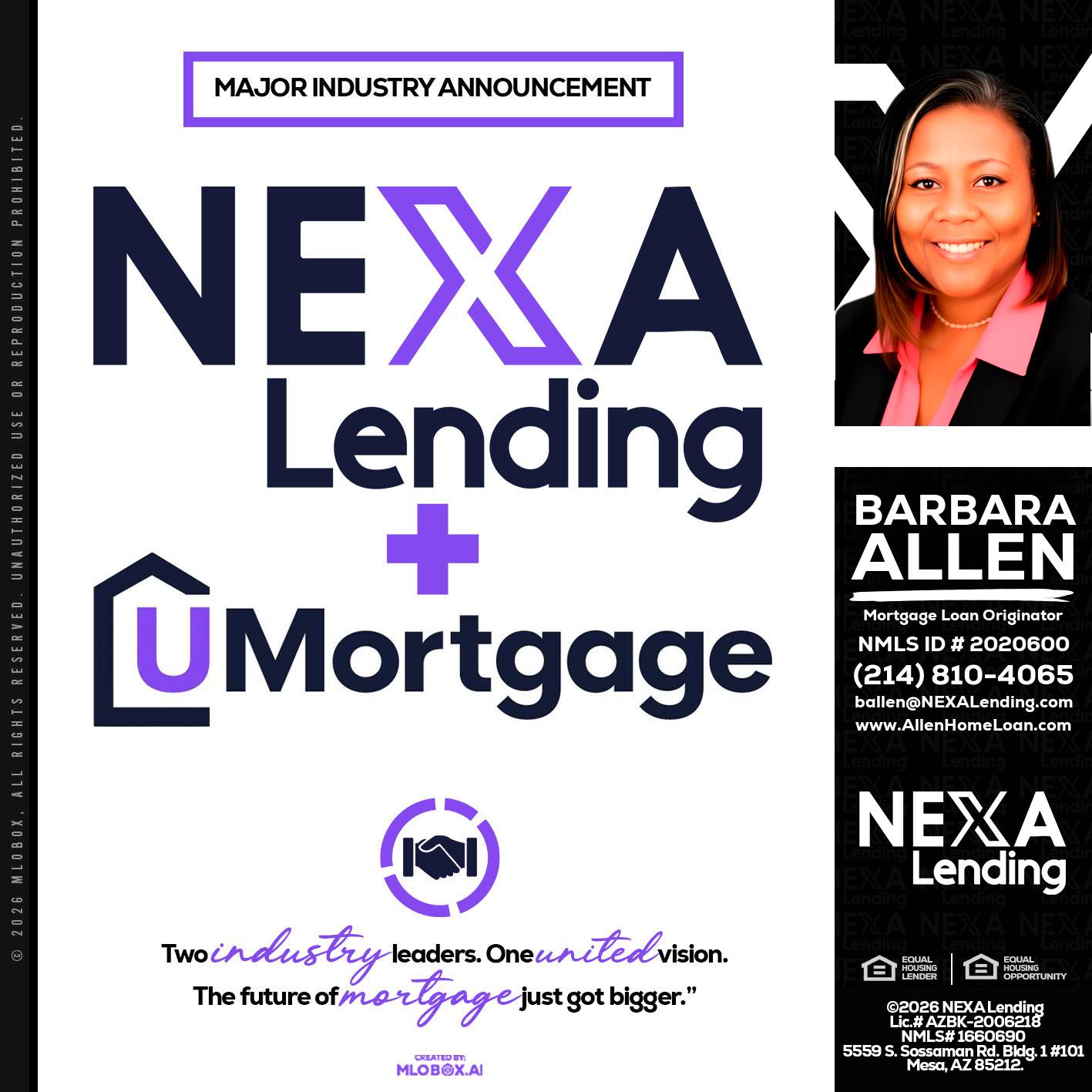 NEXA LENDING U MORTGAGE - Barbara Allen -Mortgage Consultant